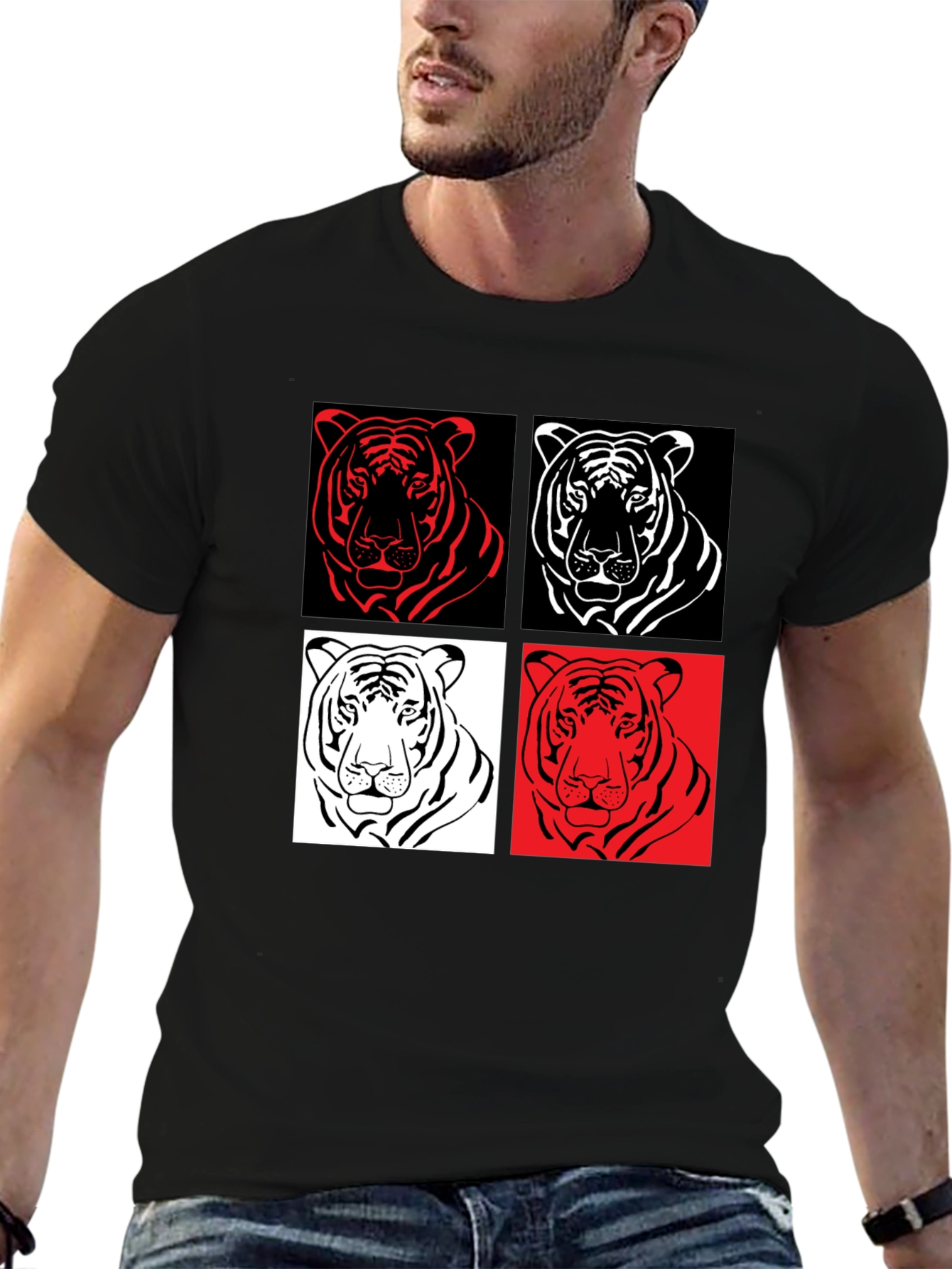 Black Tiger Pop Art Graphic Tee - Unisex Style view 6