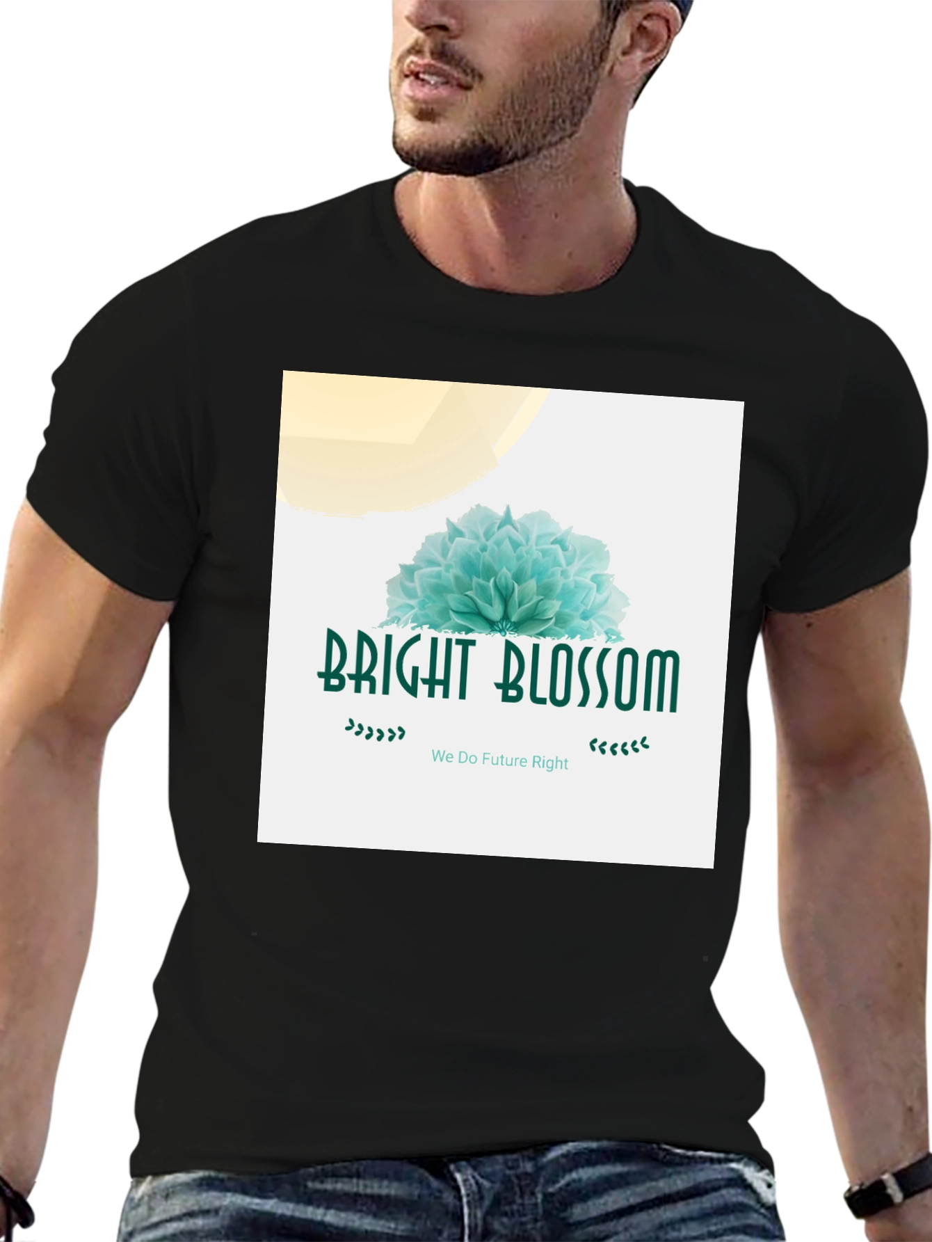 Black Bright Blossom Graphic Tee - Soft Cotton Blend view 6