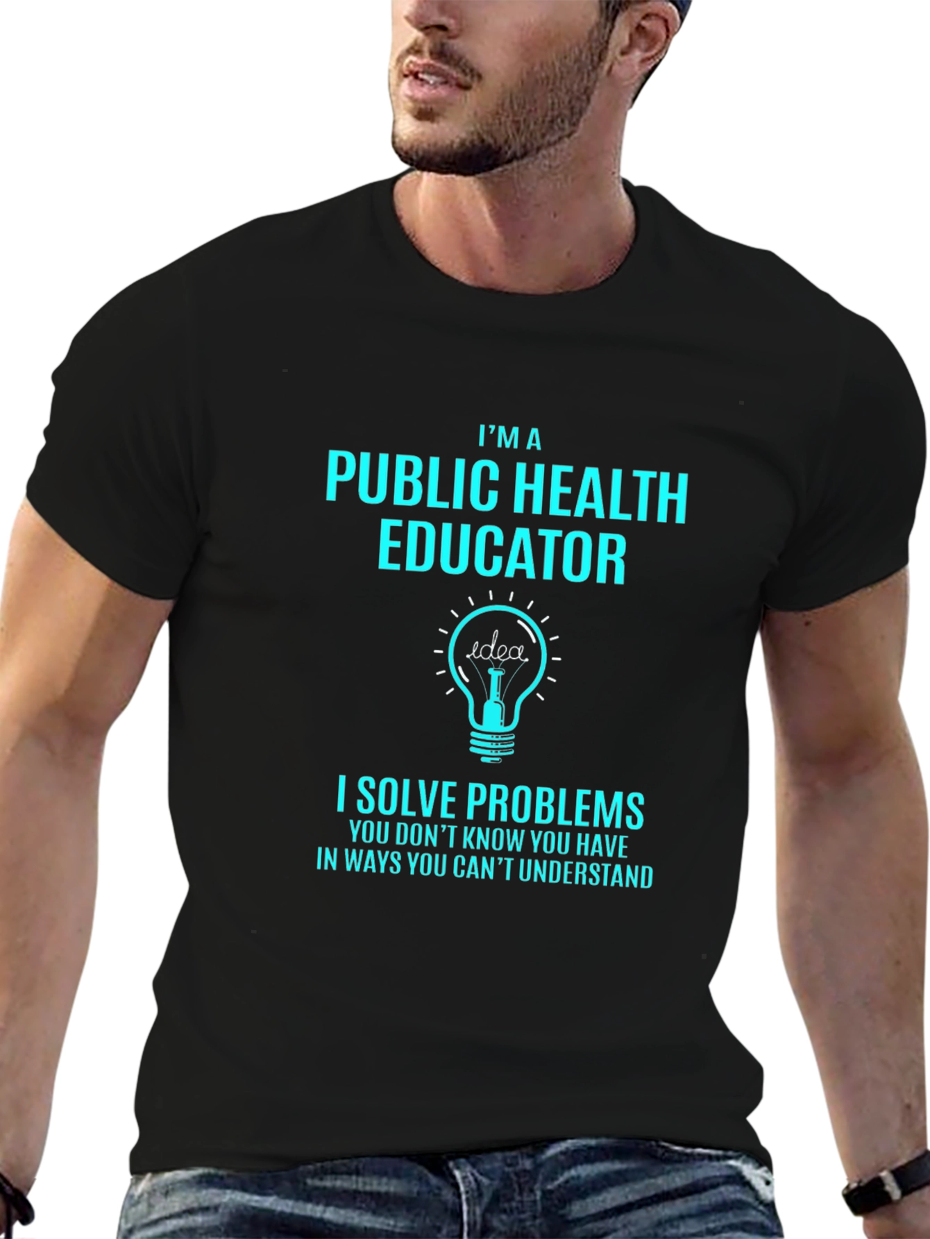 Black Public Health Educator T-Shirt - Problem Solver Tee view 6