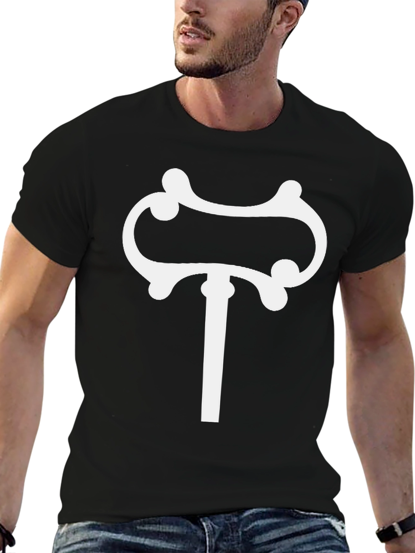 Black Unique Symbol Graphic T-Shirt - Black view 6