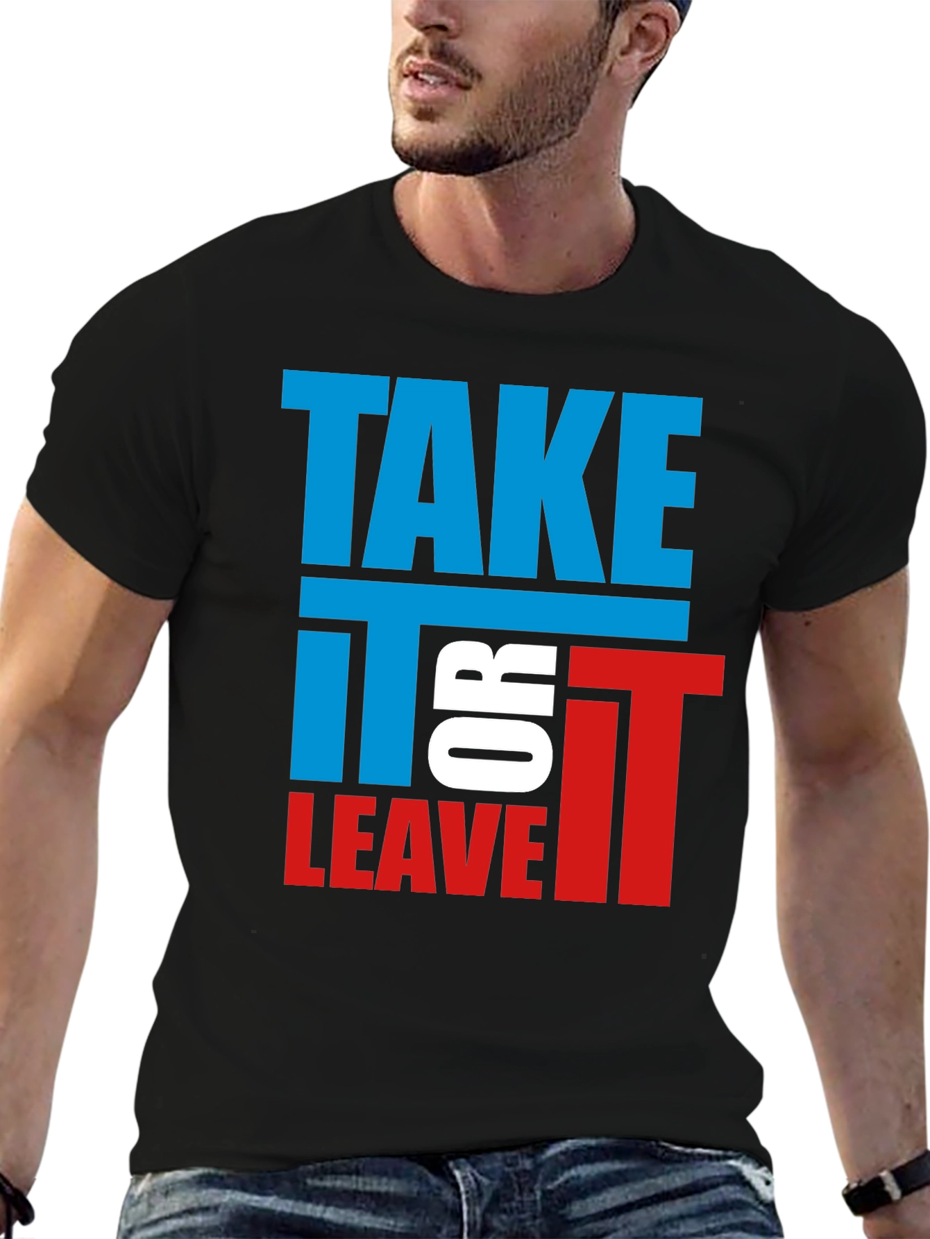 Black Take It or Leave It Graphic Tee - Bold Statement Shirt view 6