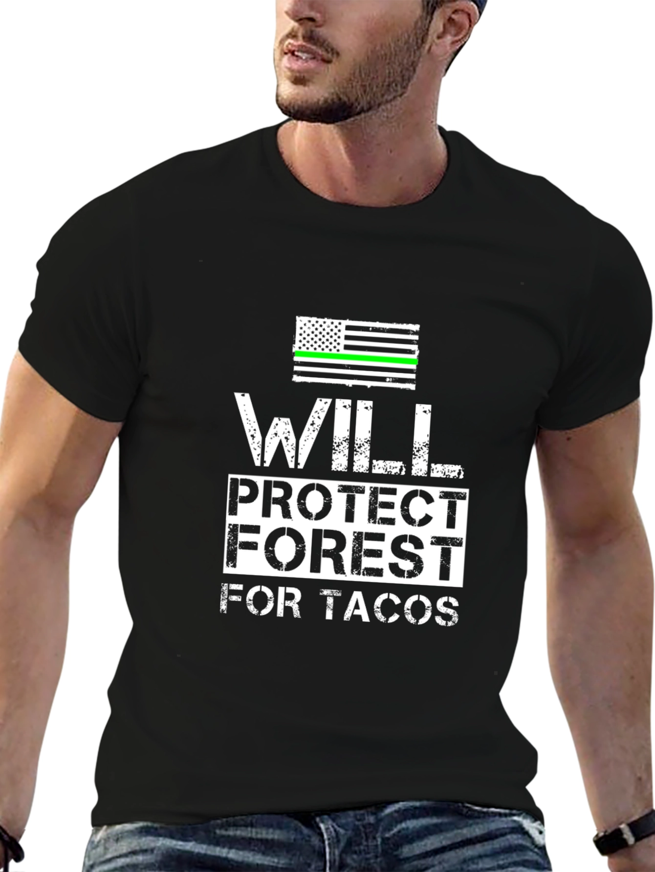 Black Will Protect Forest for Tacos Graphic Tee view 6