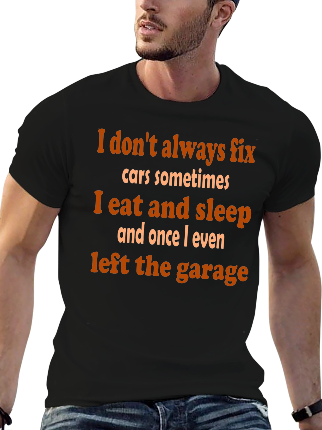 Black Mechanic Humor T-Shirt - 'I Don't Always Fix Cars' view 6