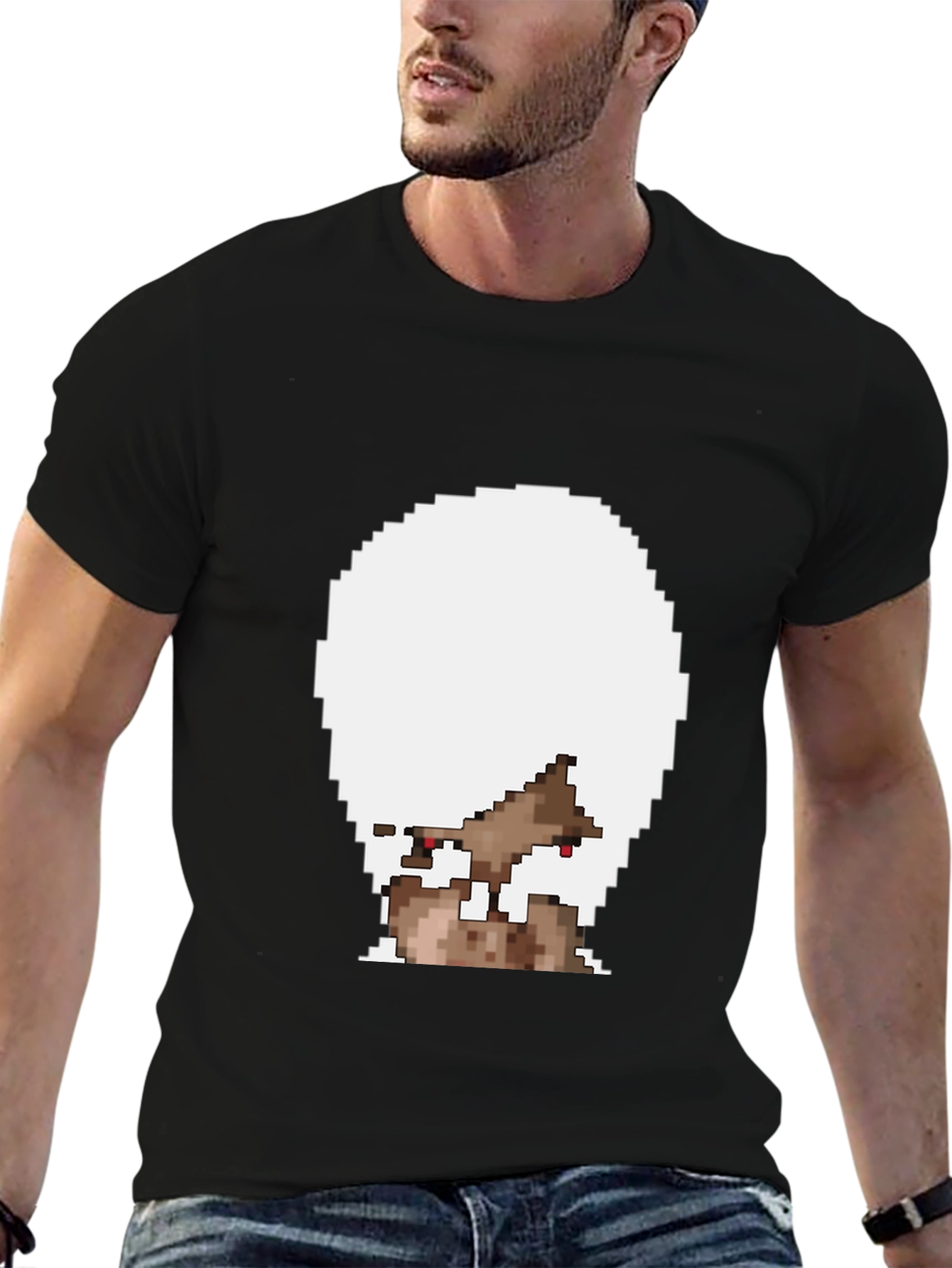 Black Pixelated T-Shirt - Unique Design view 6