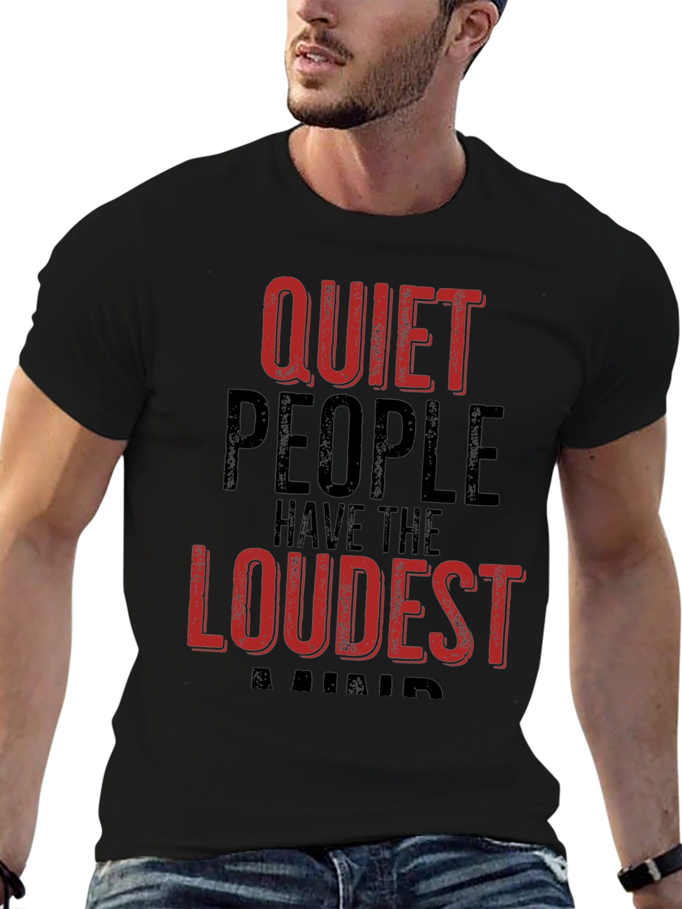 Black Quiet People Loudest Minds Graphic Tee - Black view 6
