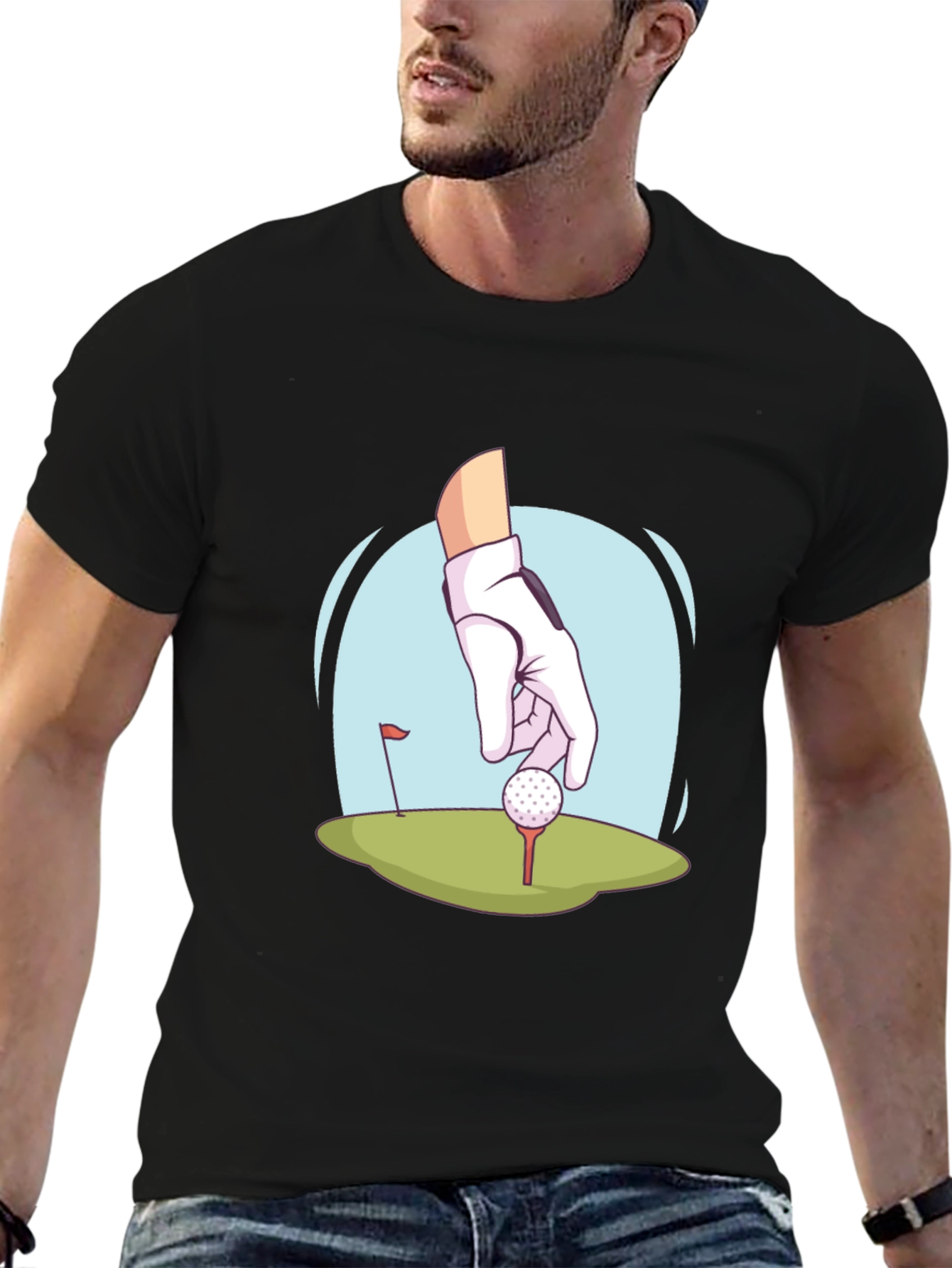 Black Golf Hand T-Shirt - Stylish Tee for Golf Lovers view 6