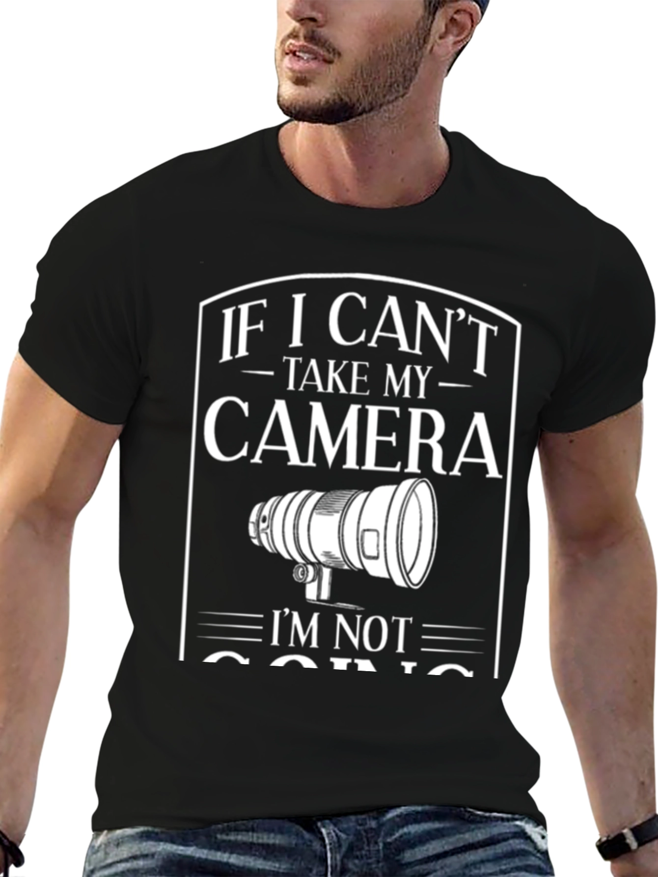 Black Camera T-Shirt: If I Can't Take My Camera, I'm Not Going view 6