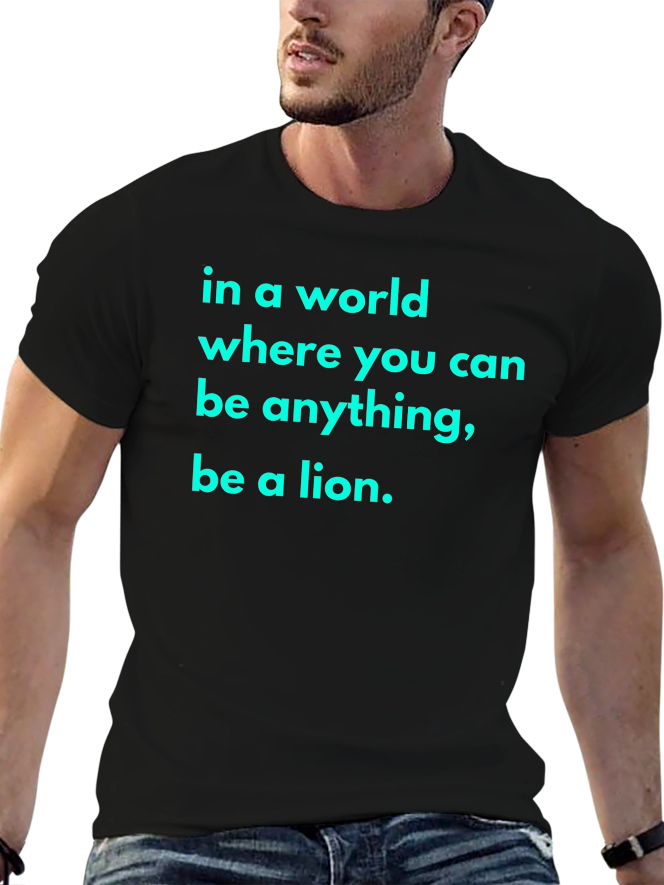 Black Be A Lion Black T-Shirt view 6