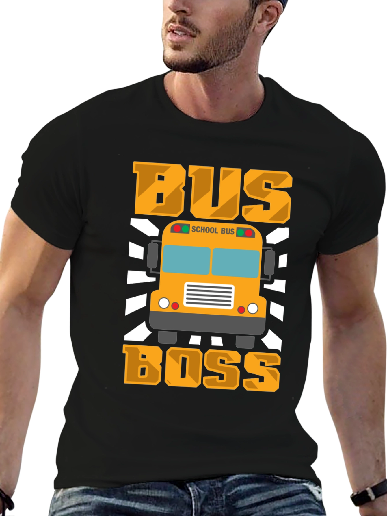 Black Bus Boss T-Shirt - School Bus Driver Apparel view 6