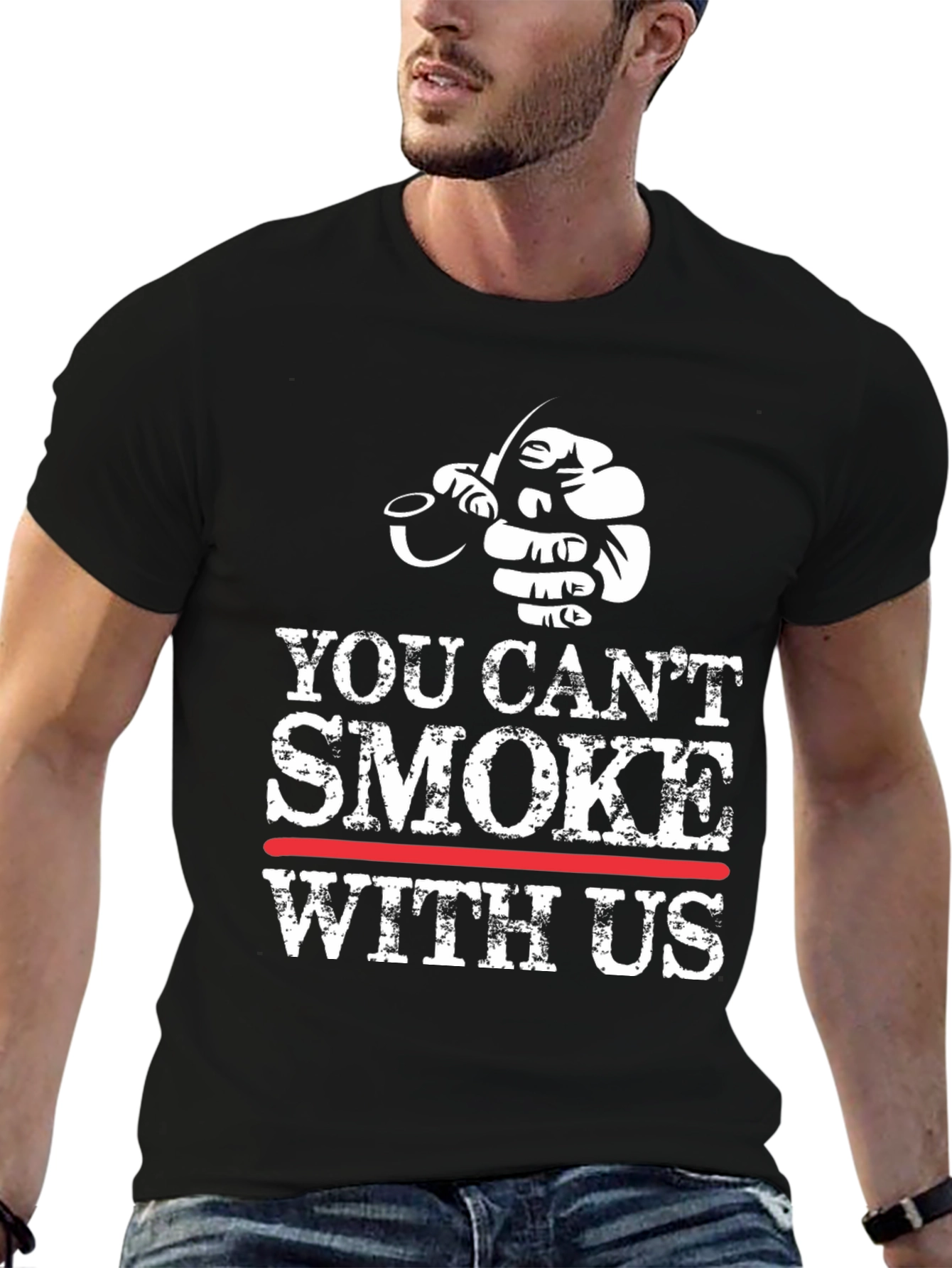 Black You Can't Smoke With Us Graphic Tee view 6