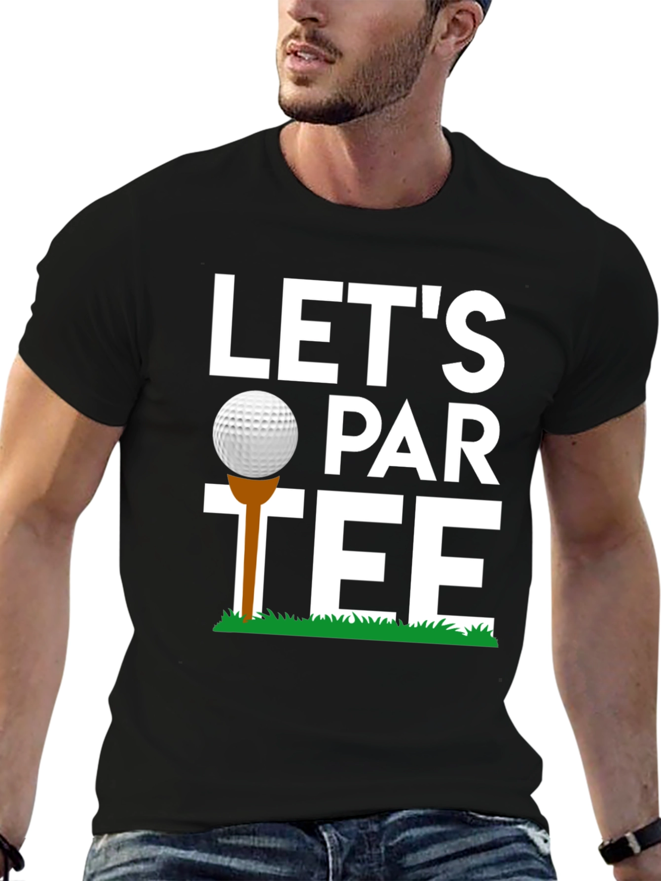Black Let's Par-Tee Golf T-Shirt Funny Golfing Tee view 6