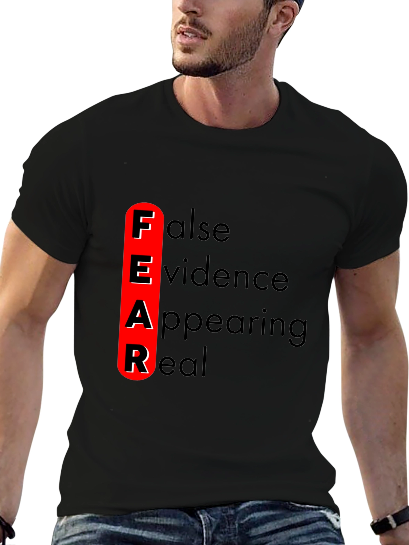 Black FEAR Definition Graphic Tee - Black view 6