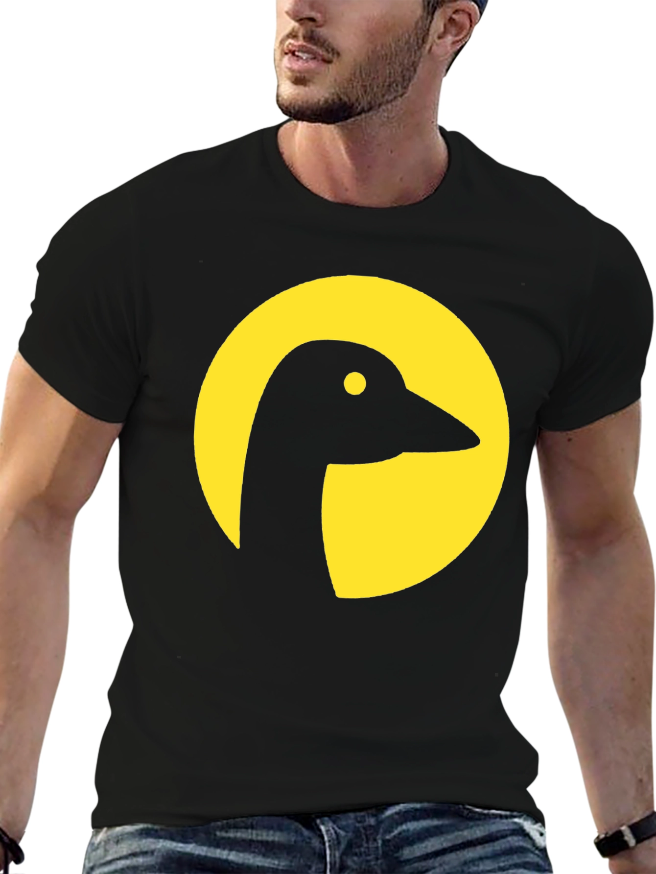 Black Goose Silhouette Graphic Tee - Black Cotton Blend view 6