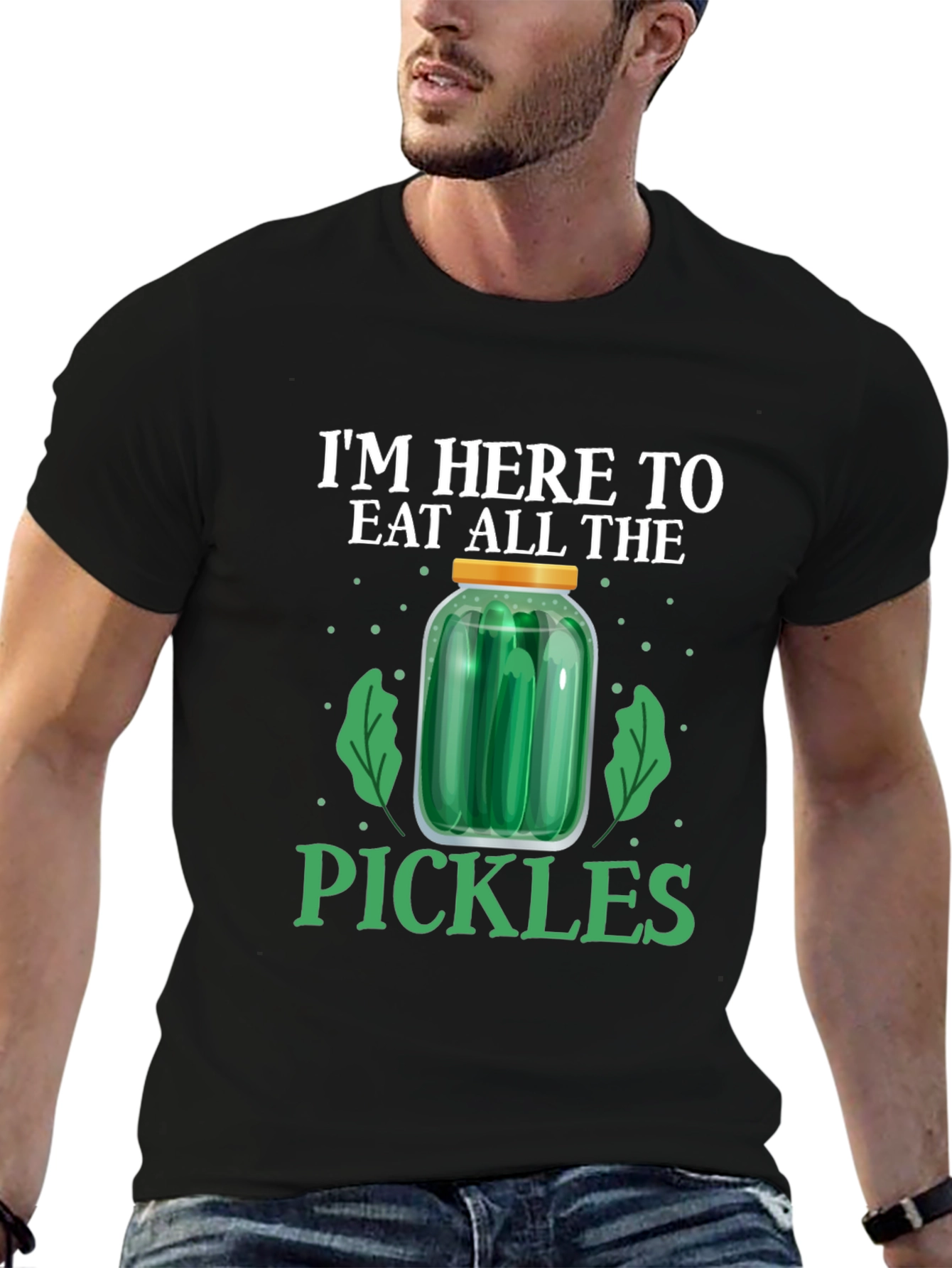 Black Eat All The Pickles Graphic T-Shirt view 6
