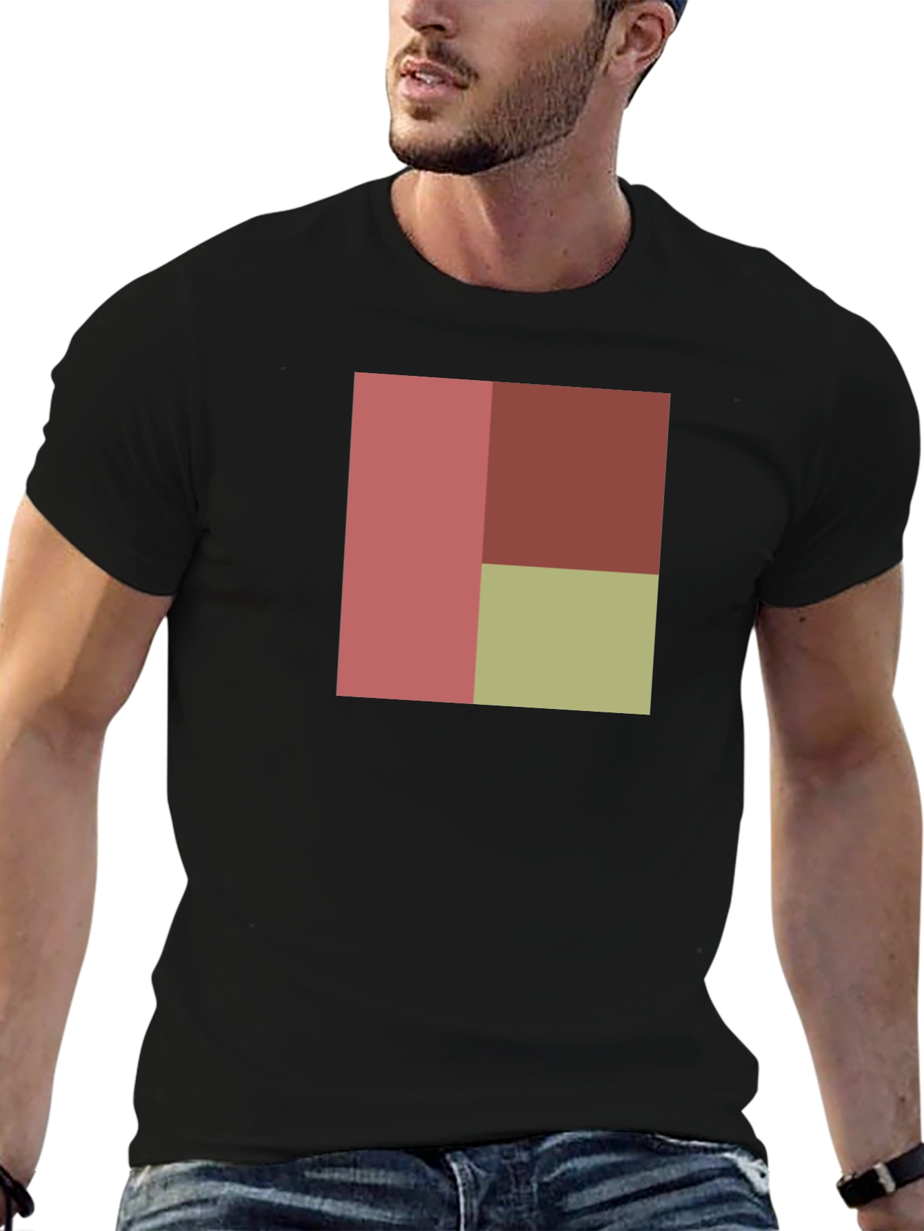 Black Modern Color Block Tee - Stylish Casual Wear view 6