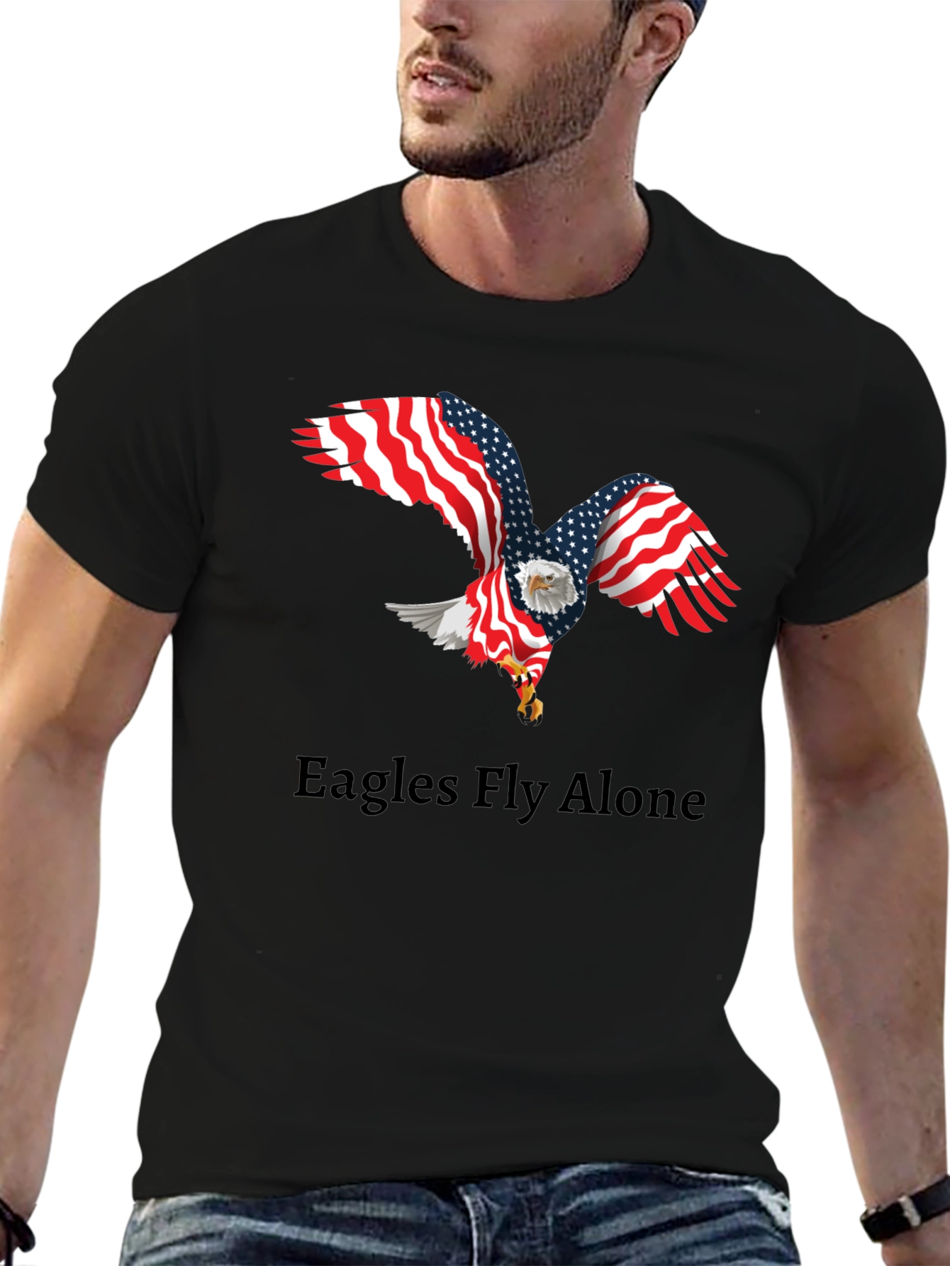 Black American Eagle Graphic Tee view 6