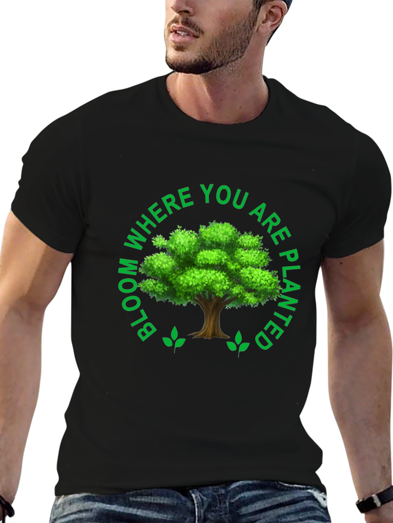 Black Bloom Where You Are Planted T-Shirt view 6
