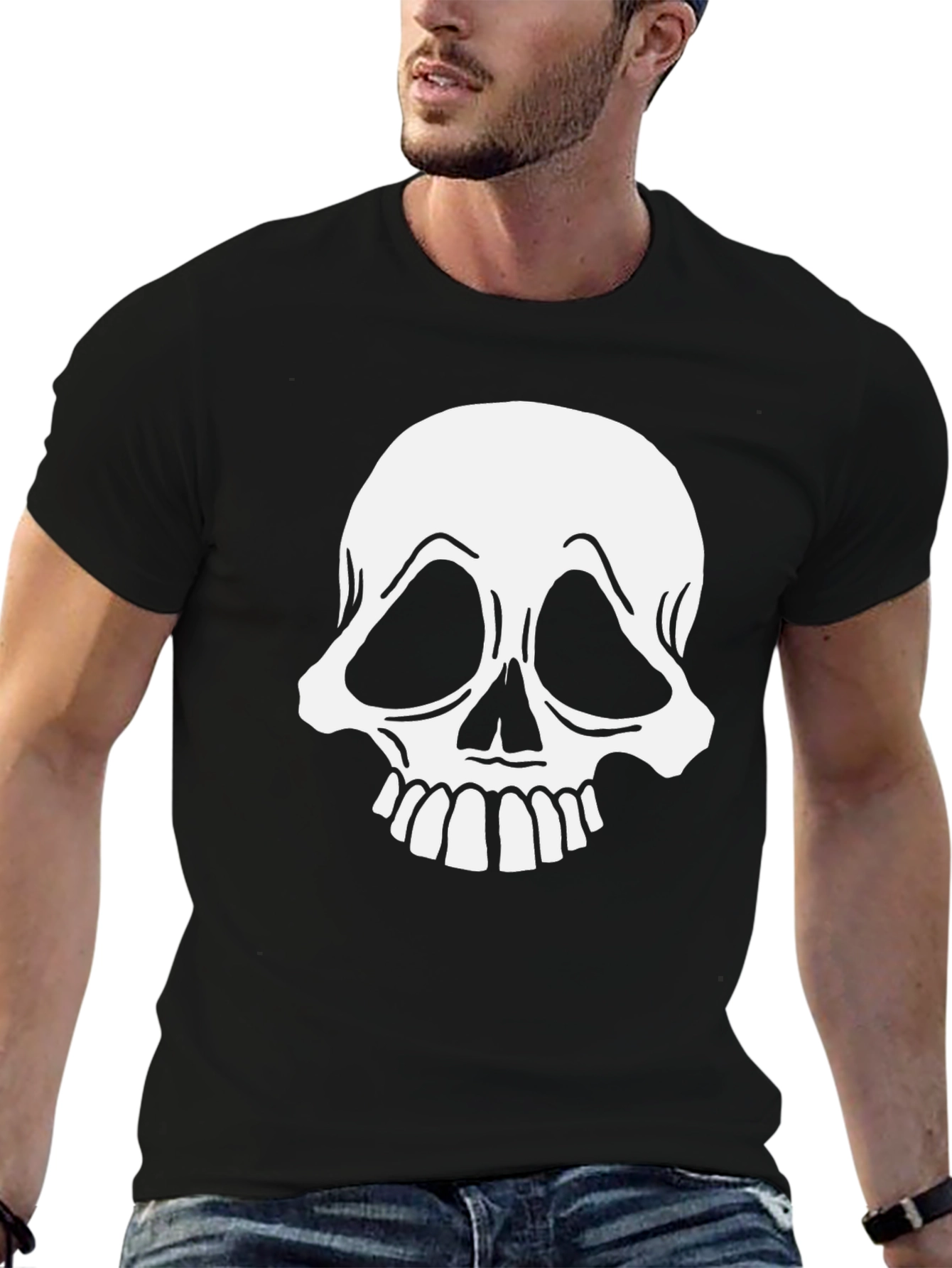 Black Skull Graphic Black T-Shirt view 6