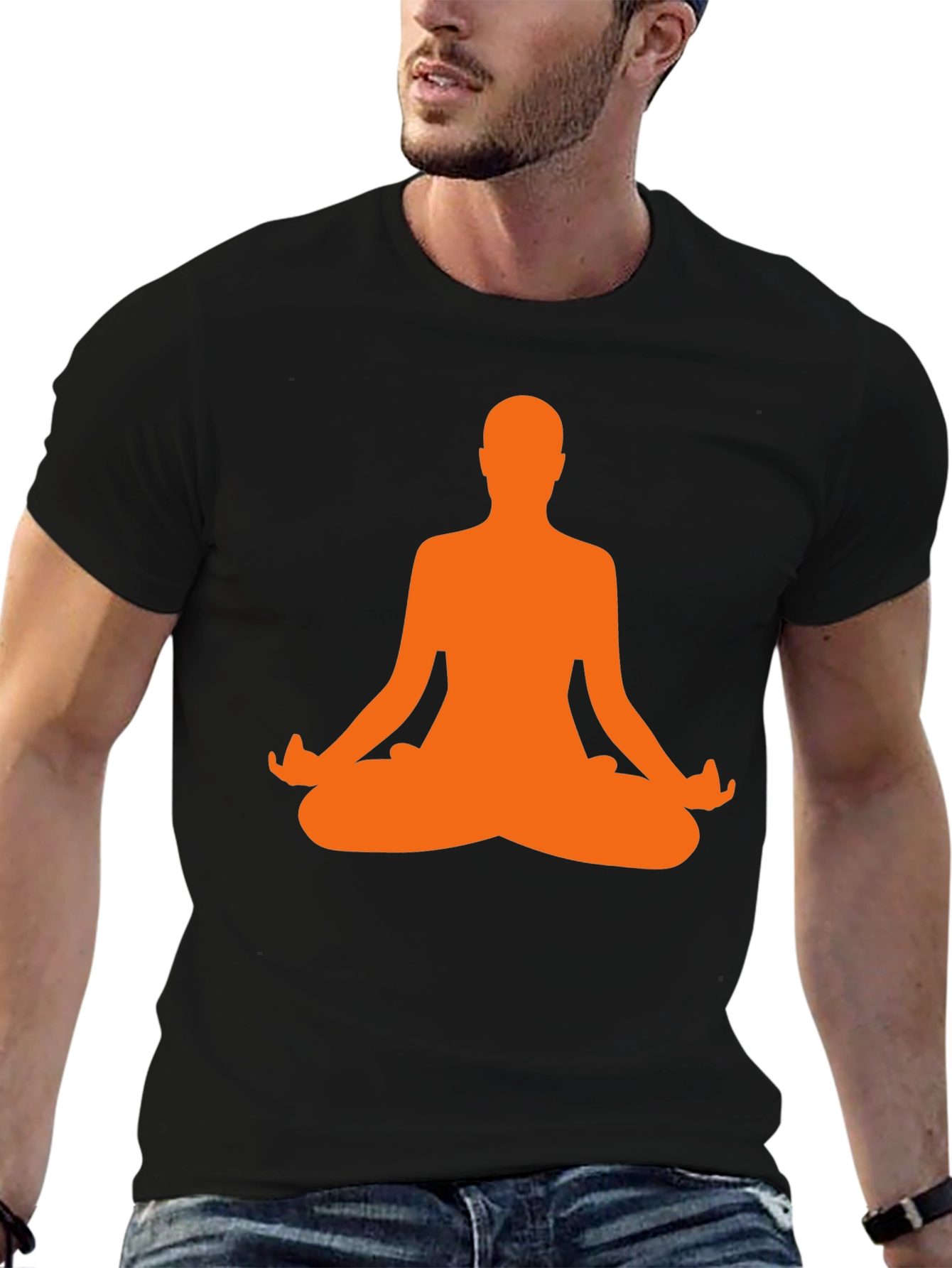 Black Yoga Pose Graphic Tee - Black view 6