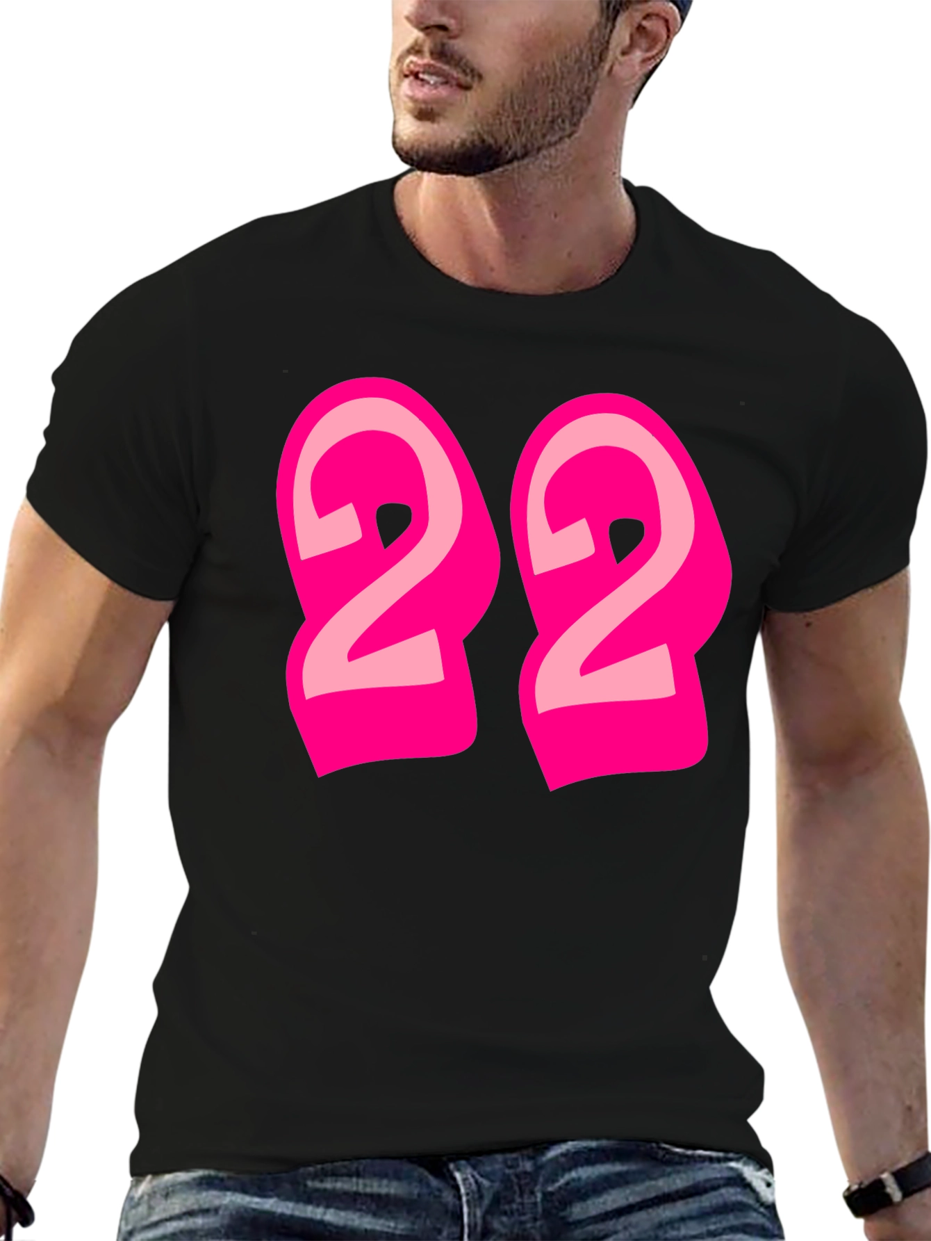Black Bold Number 22 Graphic Tee - Black view 6