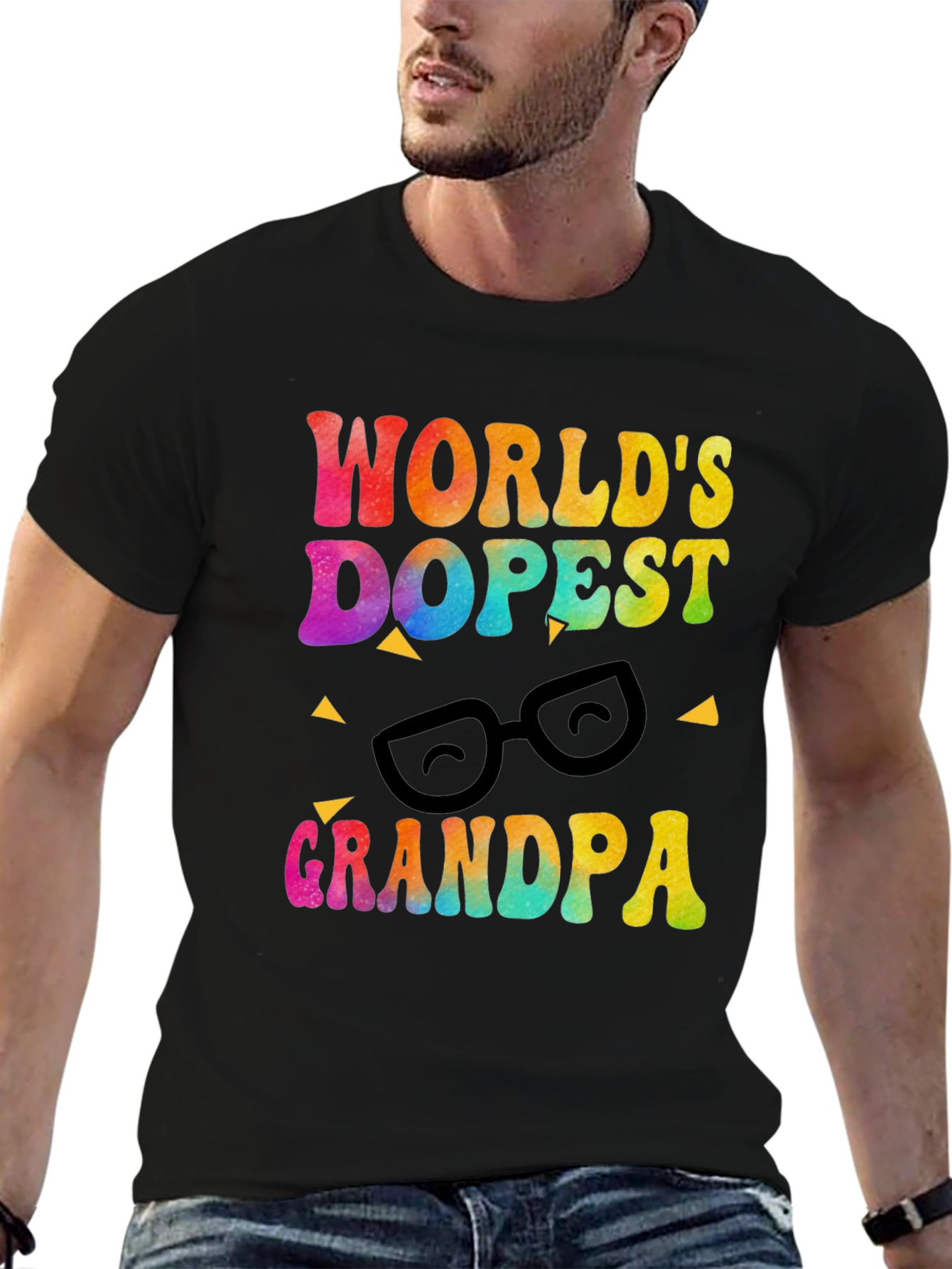 Black World's Dopest Grandpa T-Shirt view 6