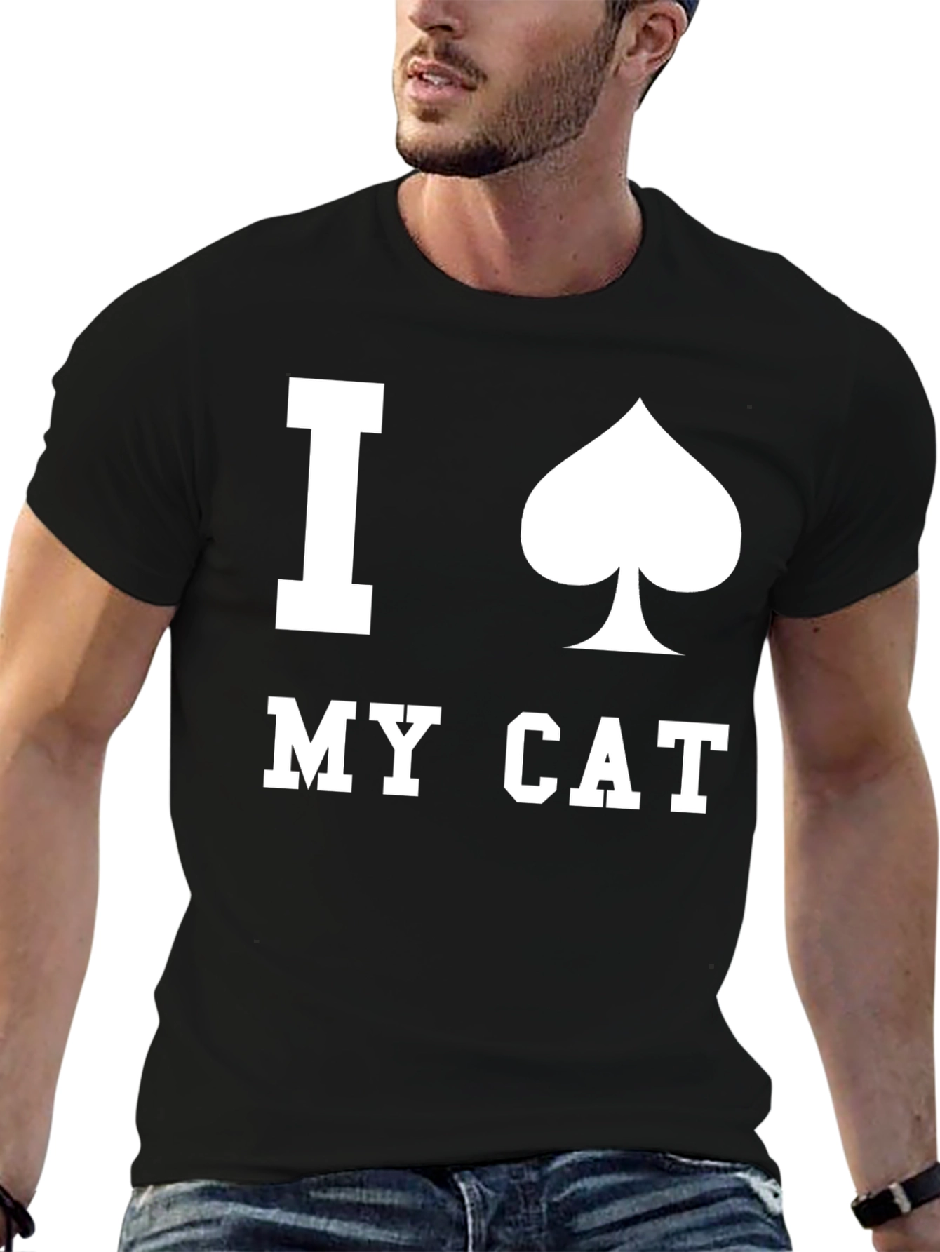 Black I Spade My Cat T-Shirt - Funny Graphic Tee view 6