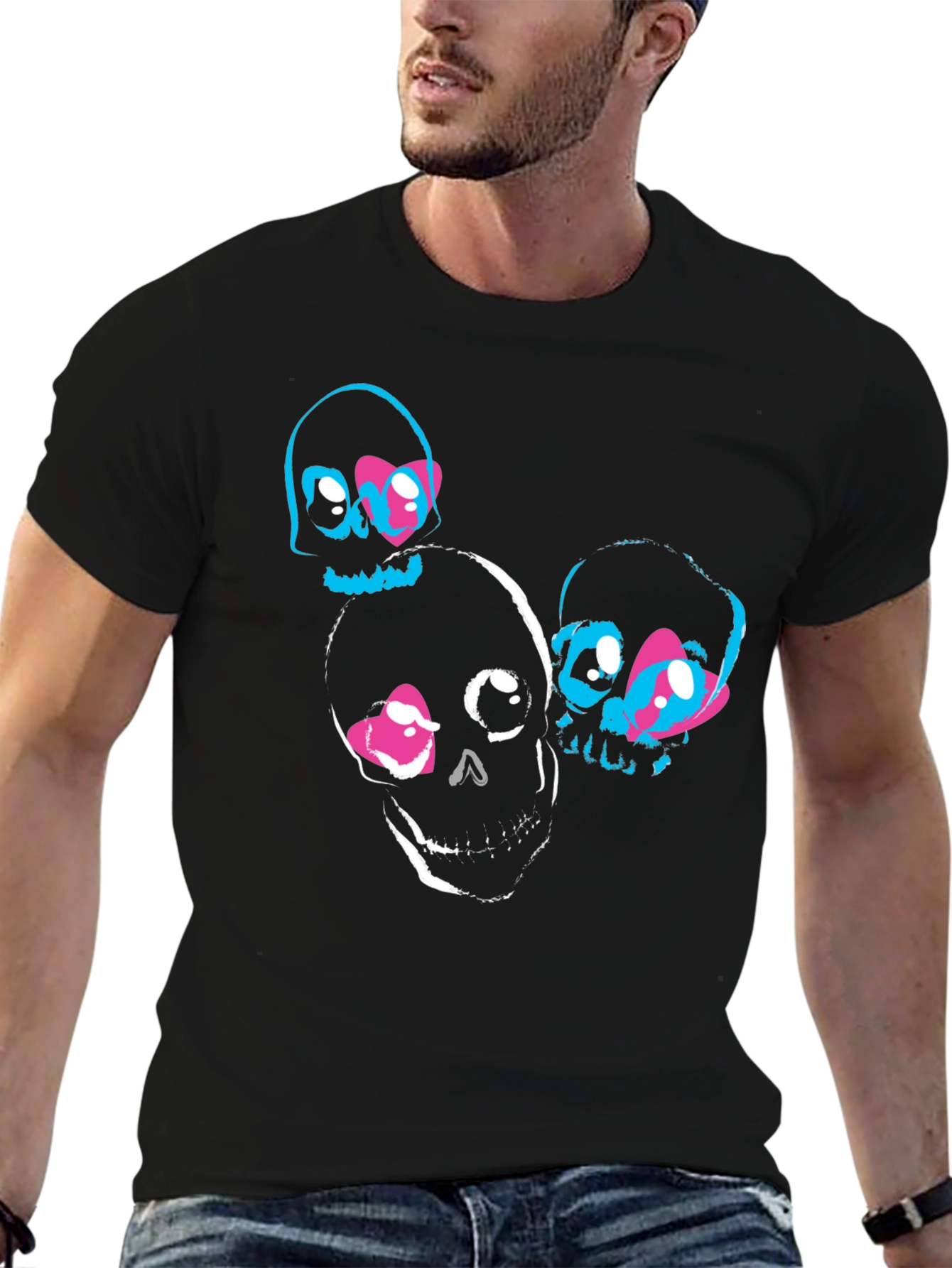 Black Skull Graphic T-Shirt - Trendy & Unique Design view 6