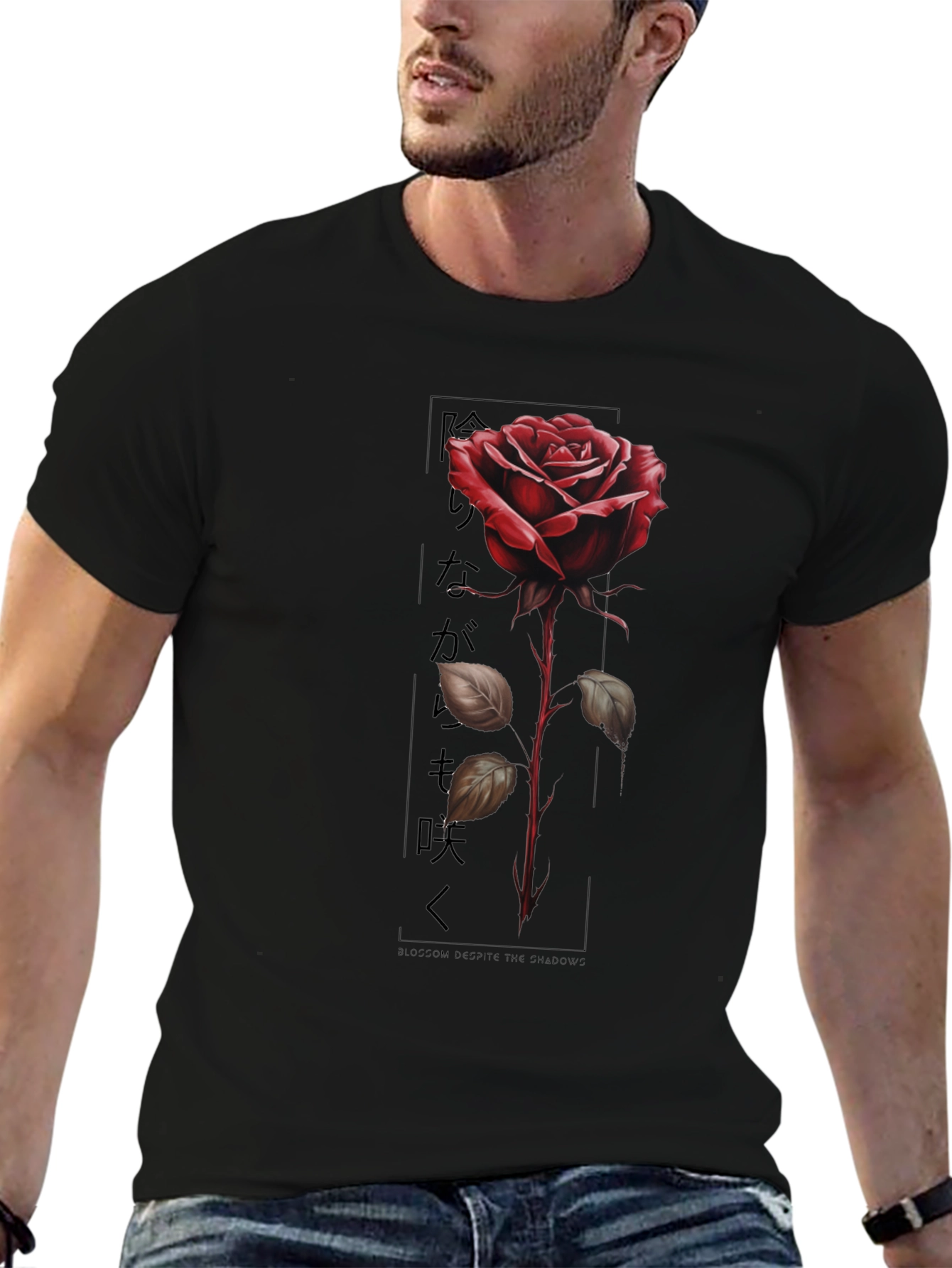 Black Red Rose Graphic Tee - Blossom Desire view 6