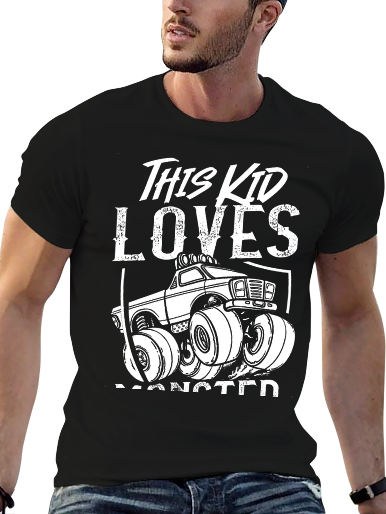 Black Monster Truck Kid's T-Shirt view 6