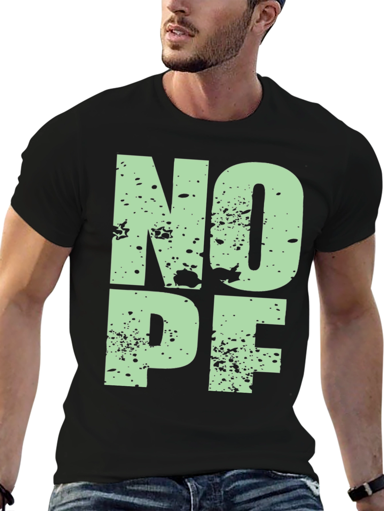 Black Nope Graphic T-Shirt - Black view 6