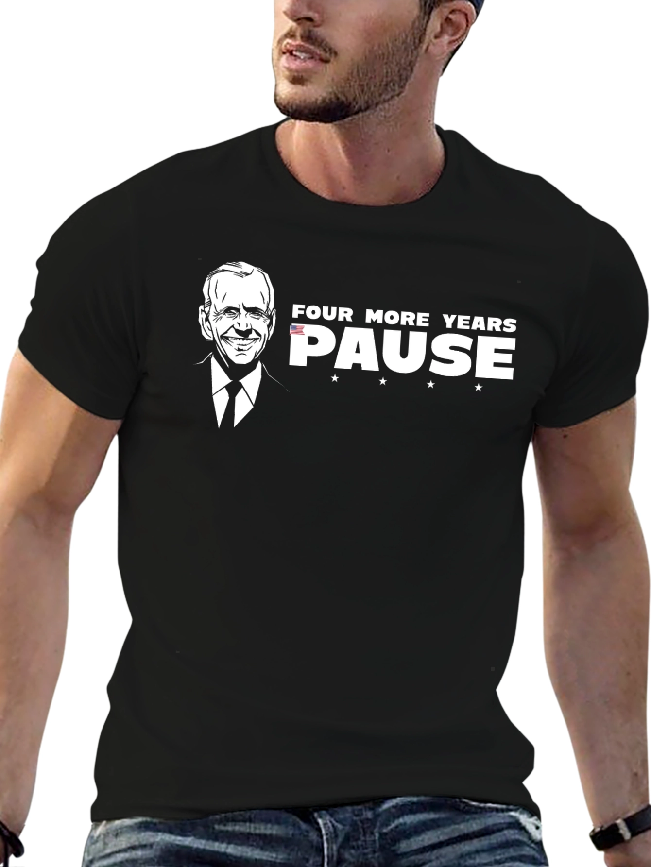 Black Four More Years PAUSE T-Shirt view 6