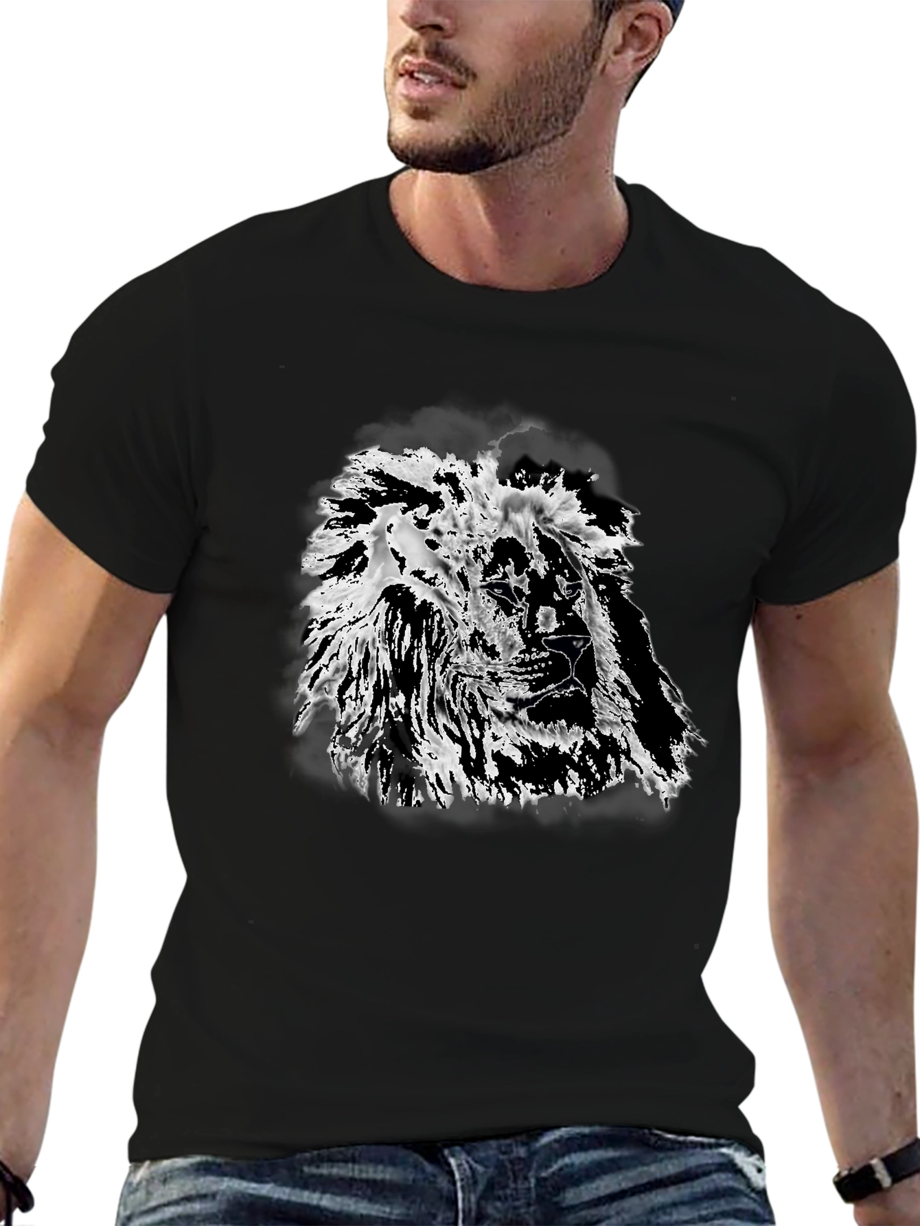 Black Lion Graphic Black T-Shirt - Bold Style view 6