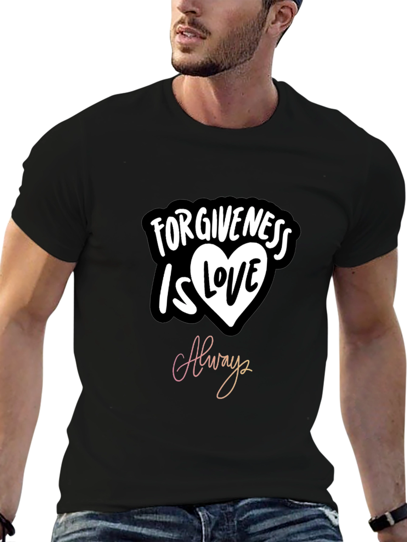 Black Forgiveness is Love Always Graphic T-Shirt view 6