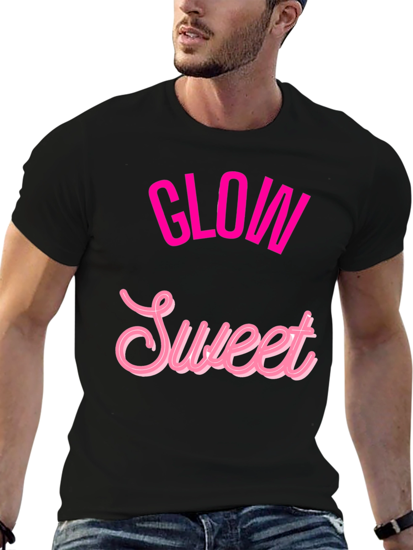 Black Glow Sweet Graphic Tee - Trendy Casual T-Shirt view 6