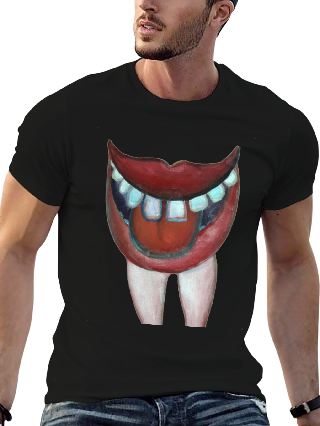 Black Funny Mouth T-Shirt view 6