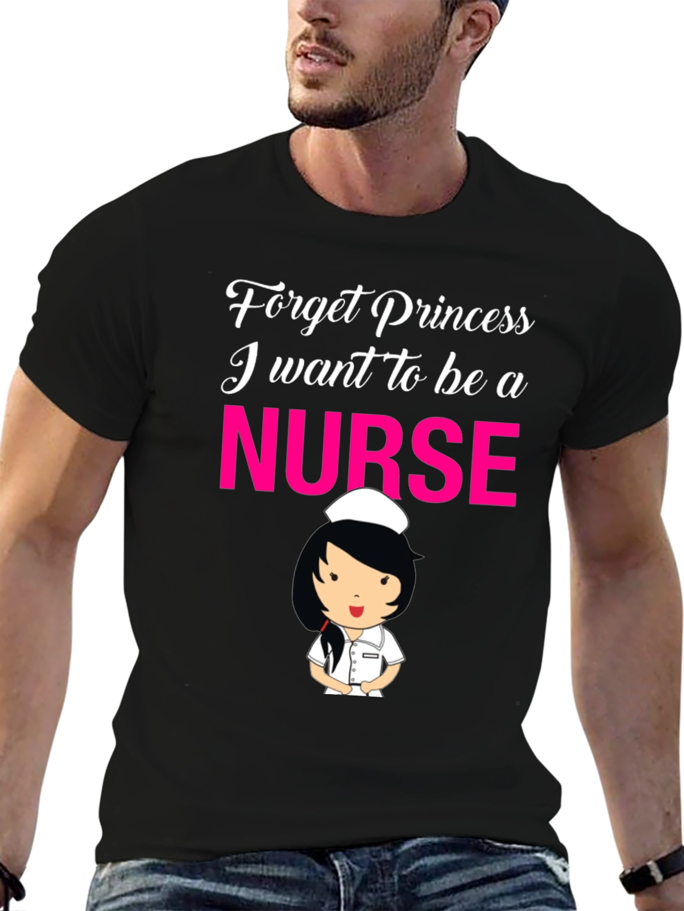 Black Forget Princess Nurse T-Shirt view 6