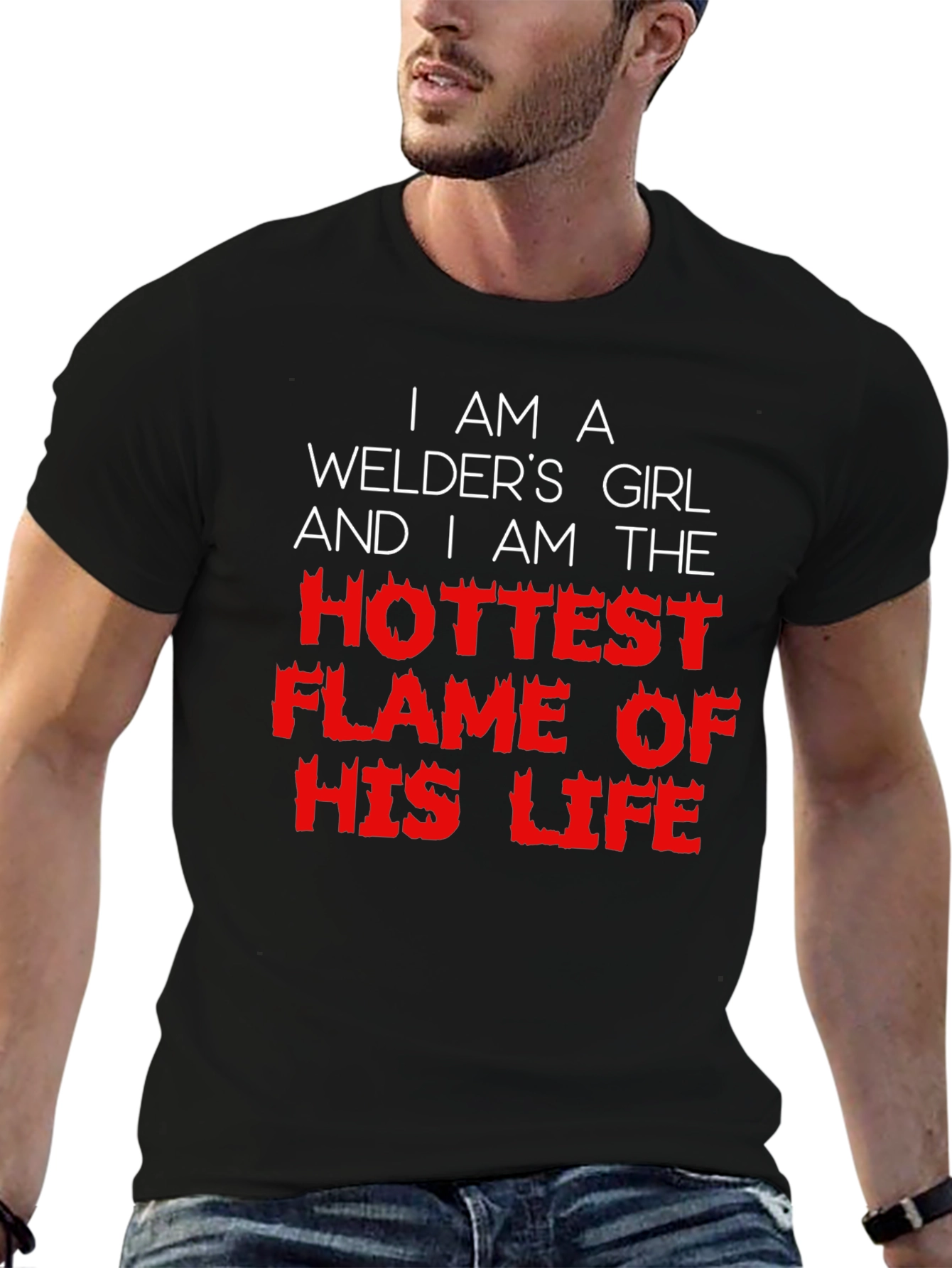 Black Welder's Girl T-Shirt - Hottest Flame view 6