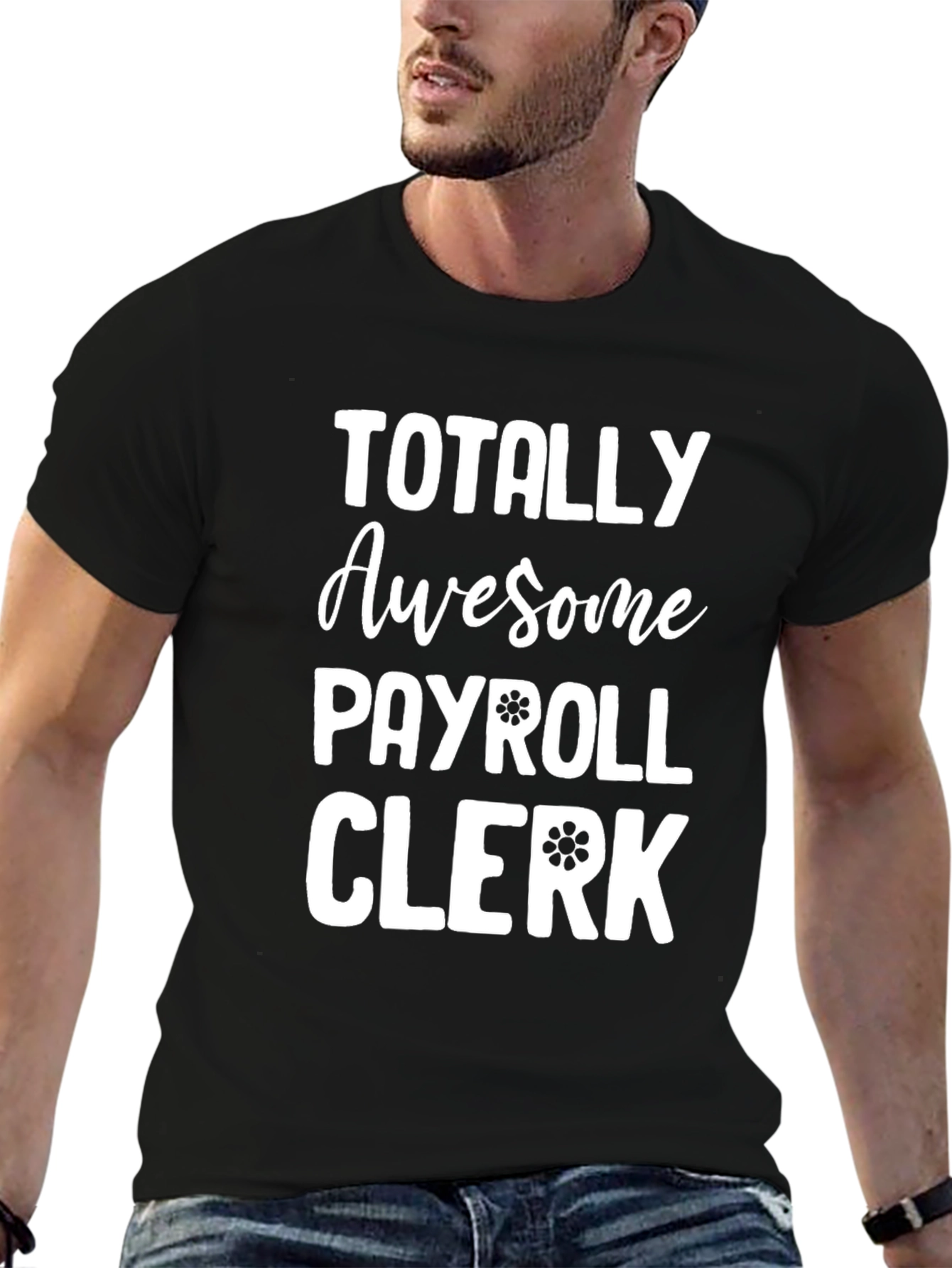 Black Totally Awesome Payroll Clerk T-Shirt view 6