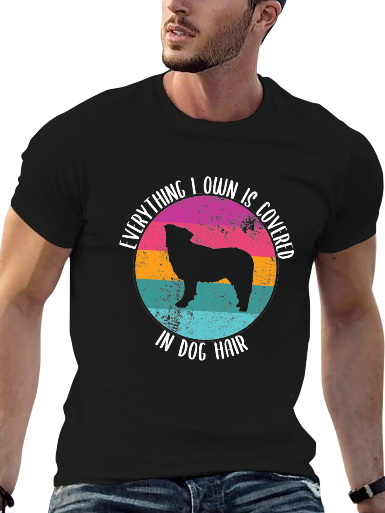 Black Dog Hair Lover T-Shirt view 6
