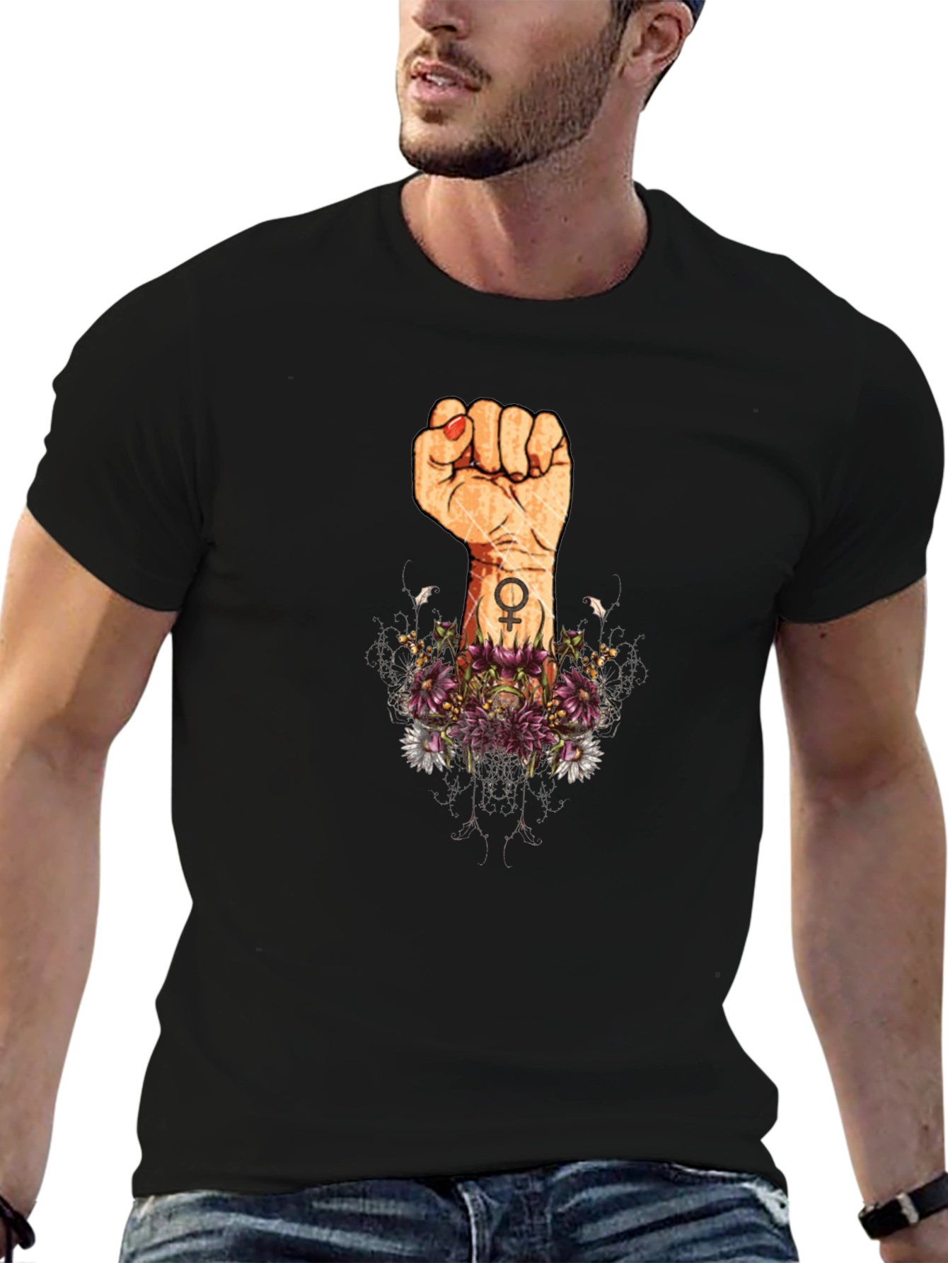 Empowered Women's Fist Graphic Tee - Black - 6