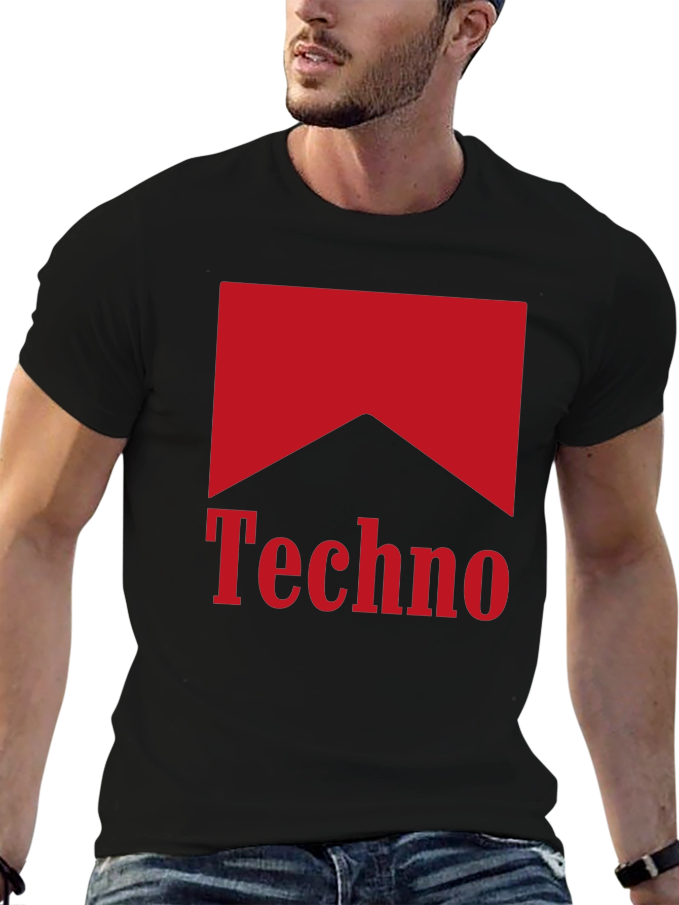 Black Techno Marlboro Style T-Shirt view 6