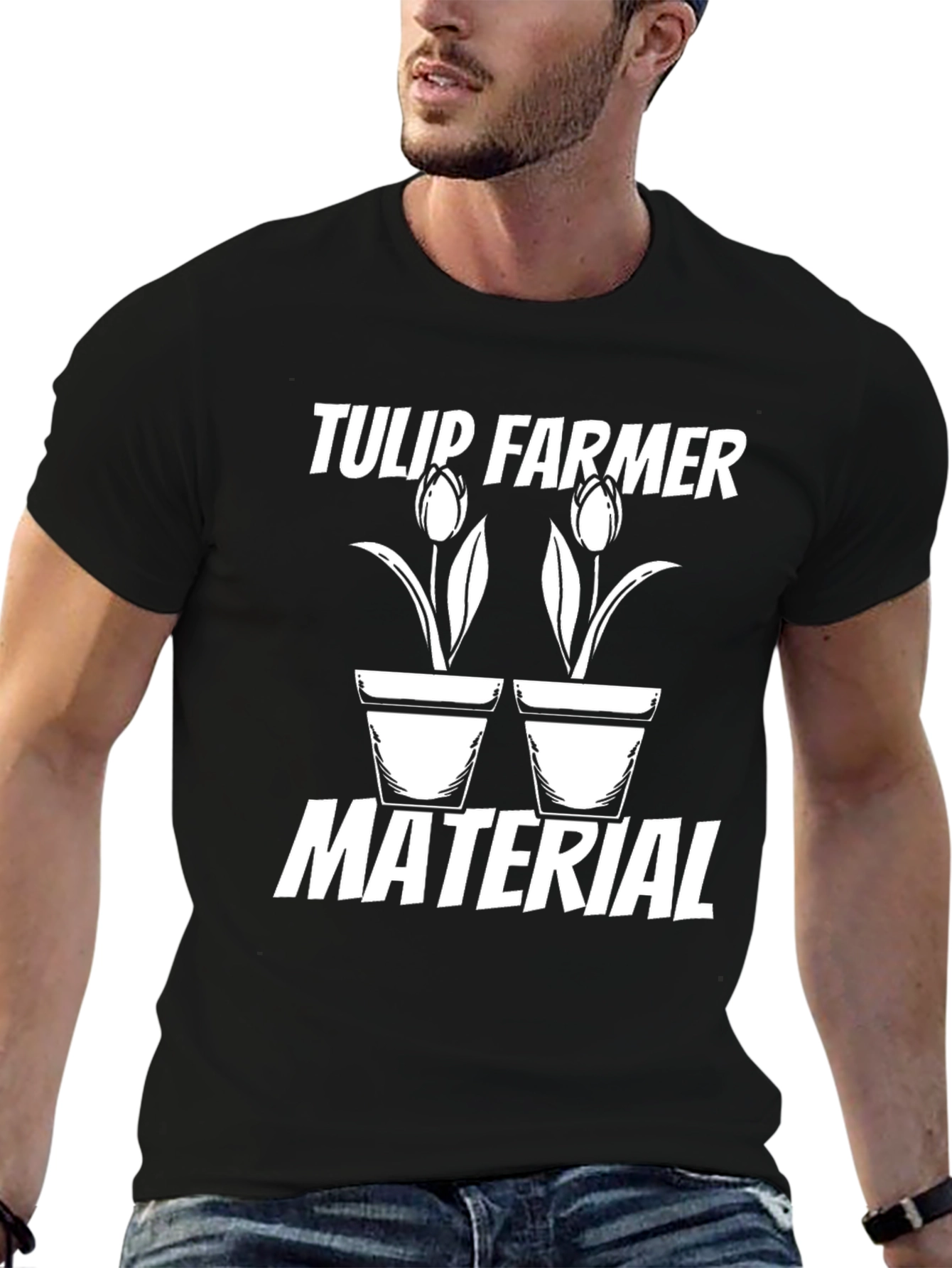 Black Tulip Farmer Material Graphic T-Shirt view 6