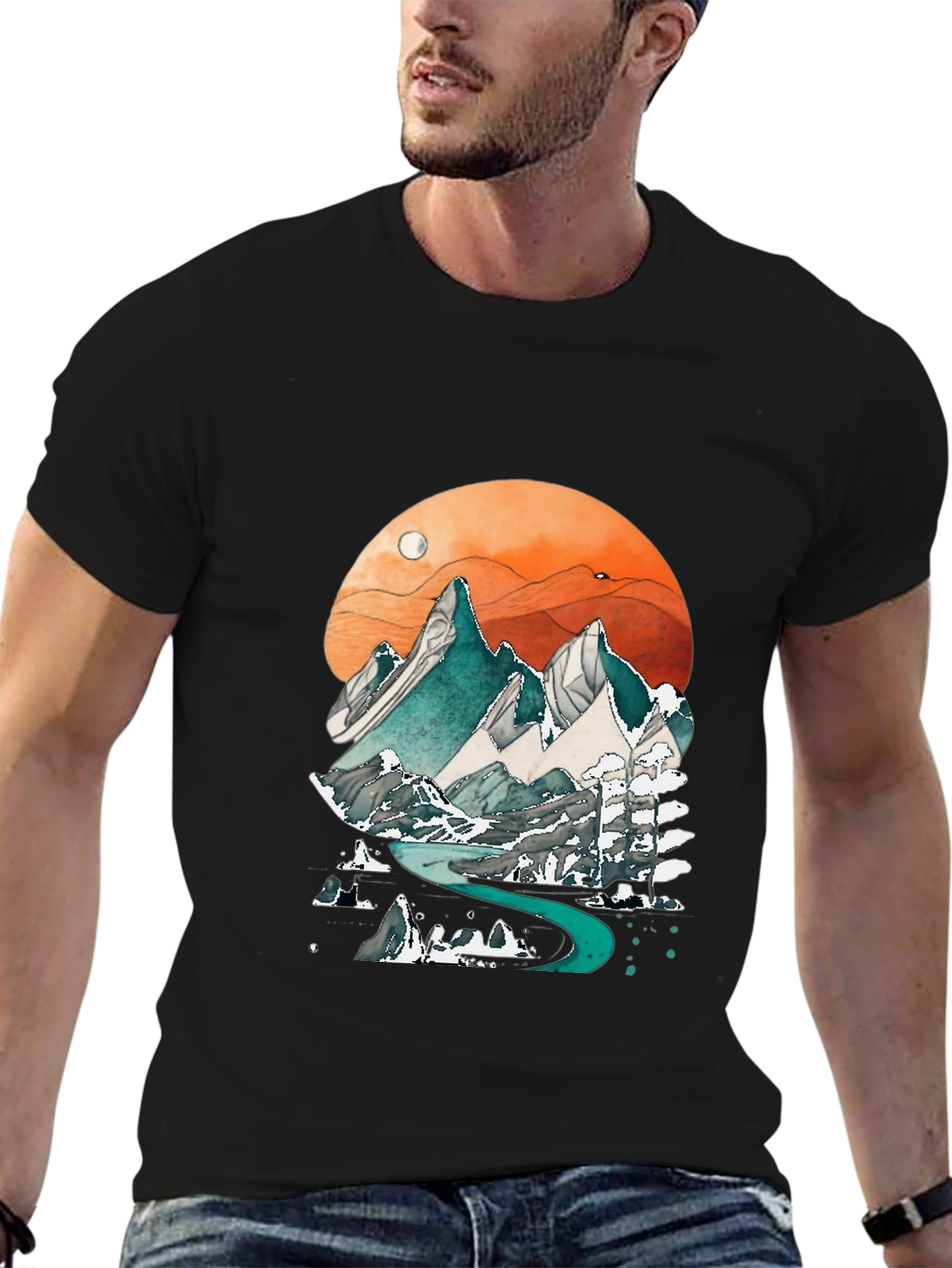 Mountain Graphic Print Men's Tee - 6