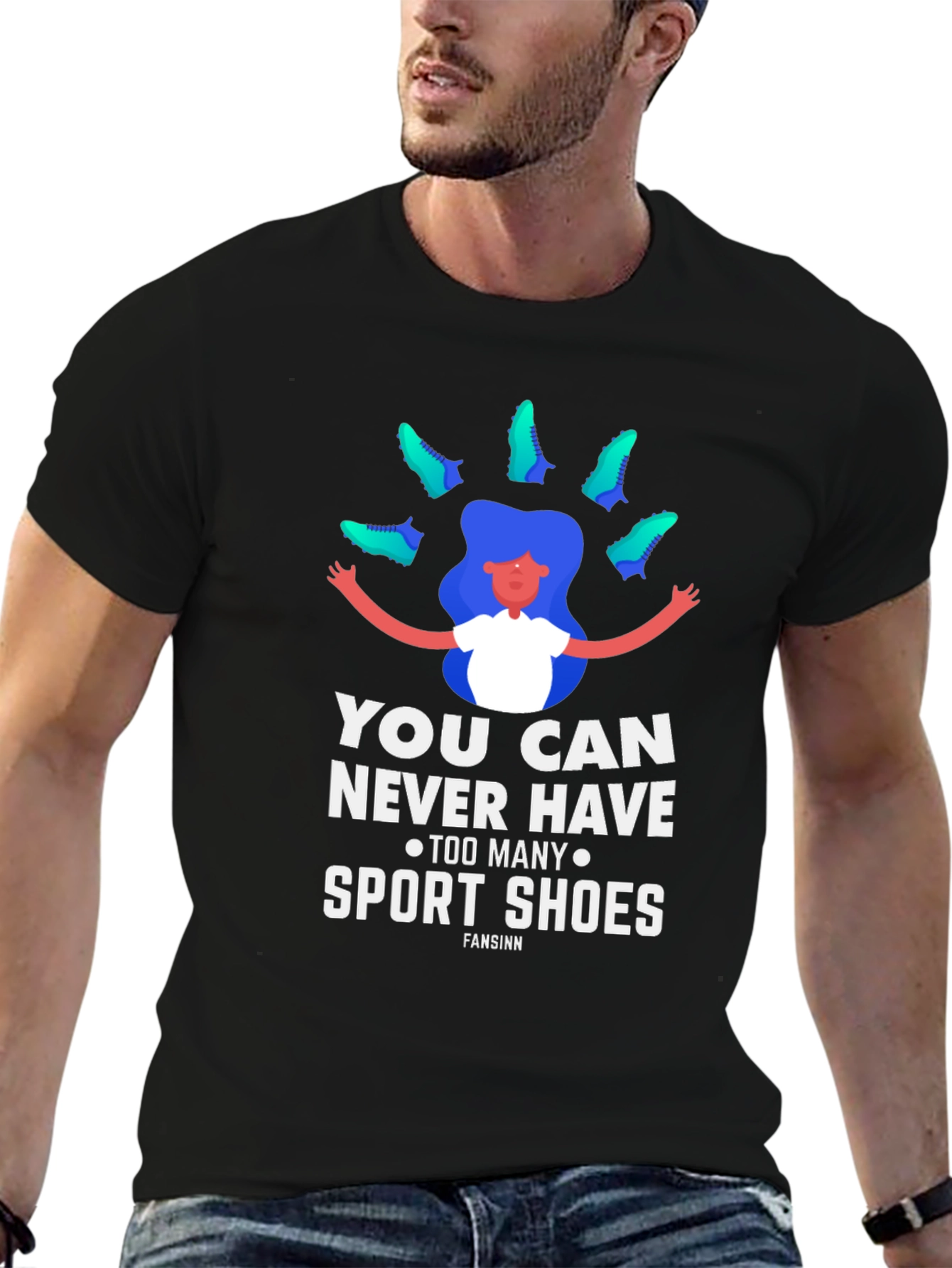 Black Sport Shoes Lover Graphic Tee view 6
