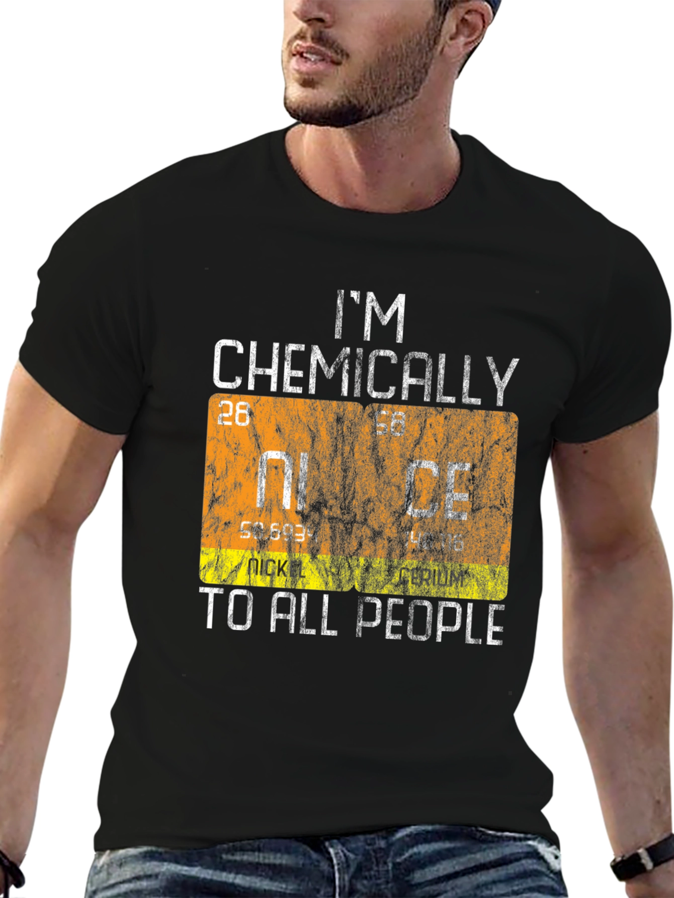 Black Chemically Nice T-Shirt - Science Pun Tee view 6