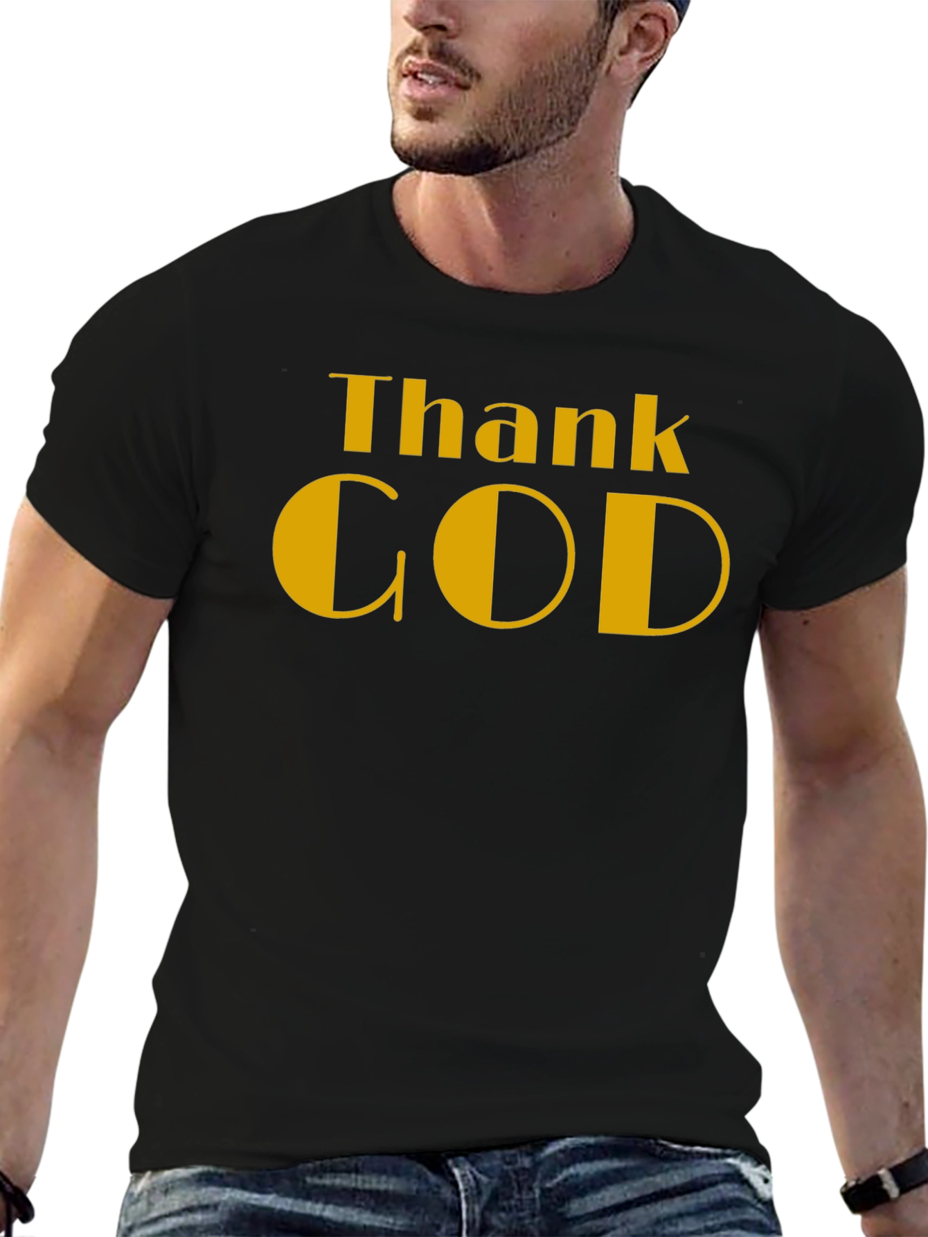 Black Thank God Black T-Shirt view 6