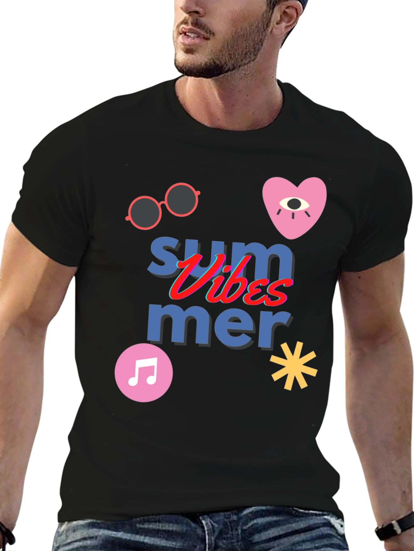 Black Summer Vibes Graphic Tee view 6