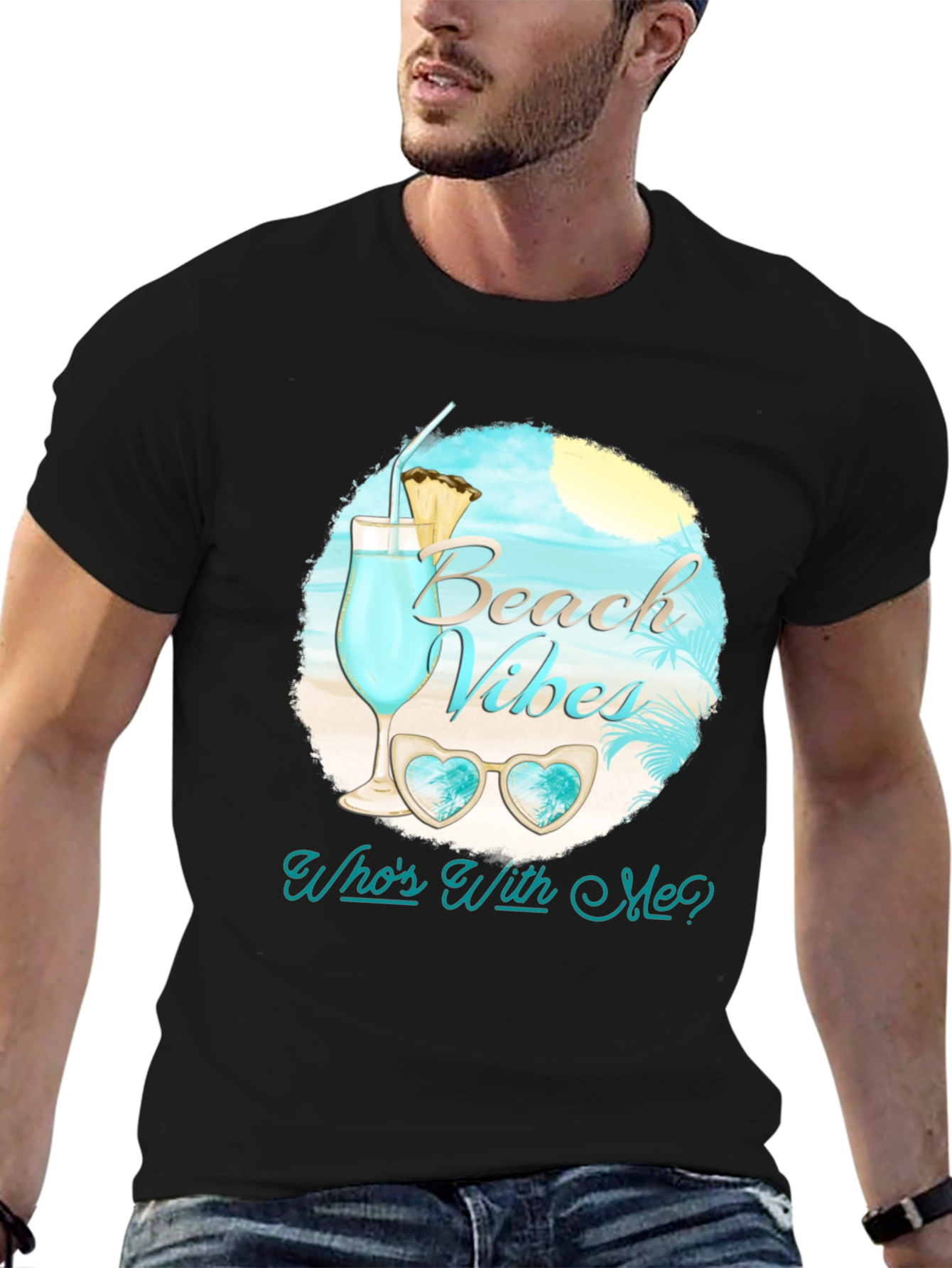 Black Beach Vibes Graphic Tee - Summer Ready! view 6