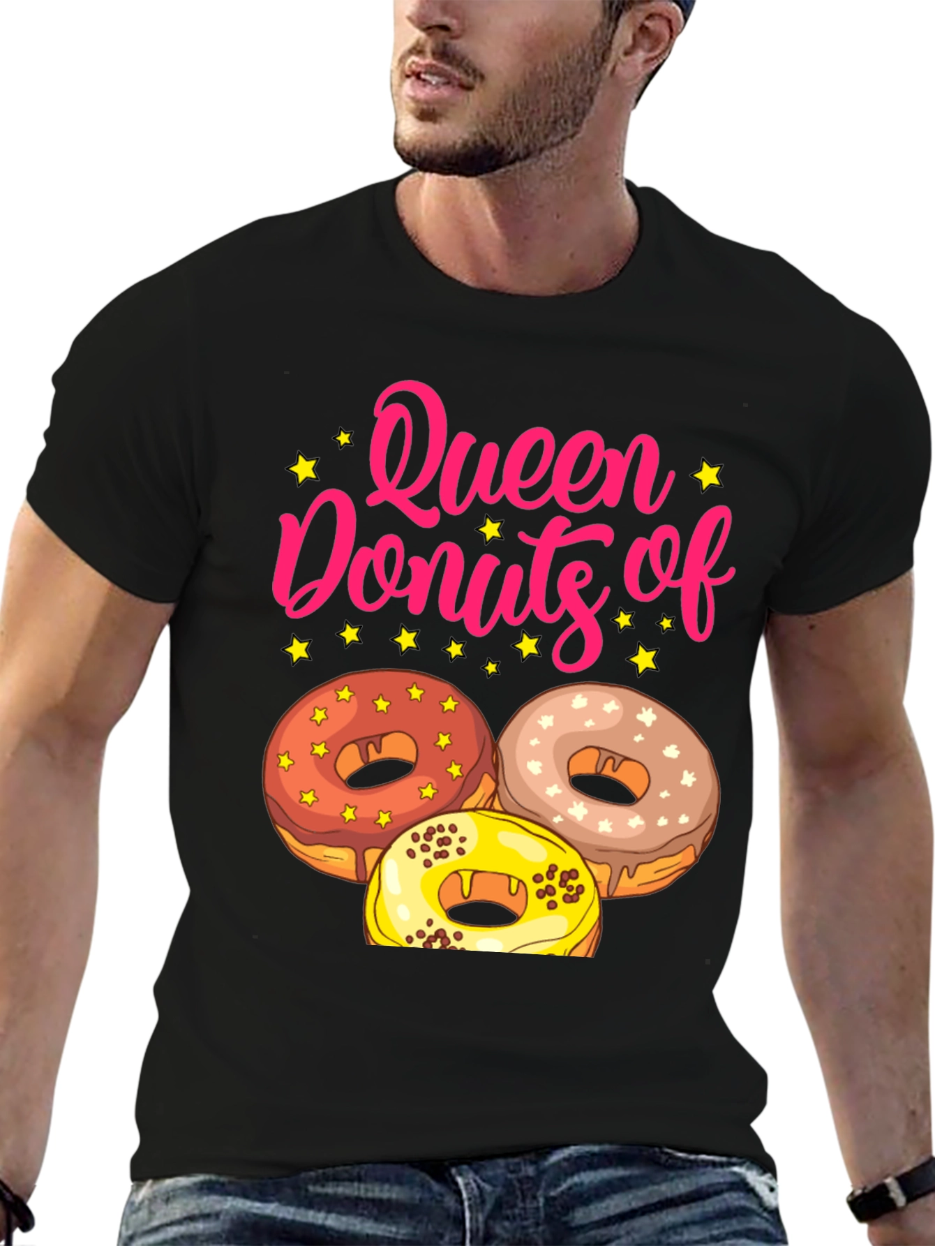 Black Queen of Donuts T-Shirt Funny Dessert Tee view 6