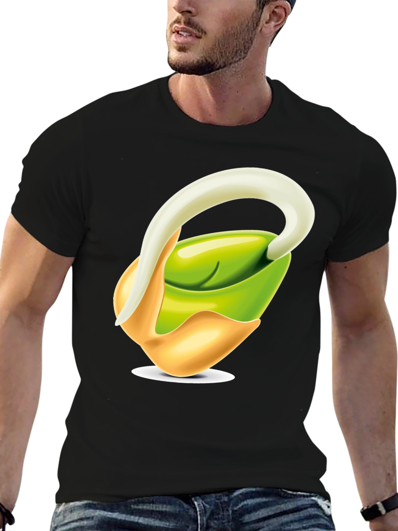 Black Sprout Graphic T-Shirt - Black Cotton Blend view 6